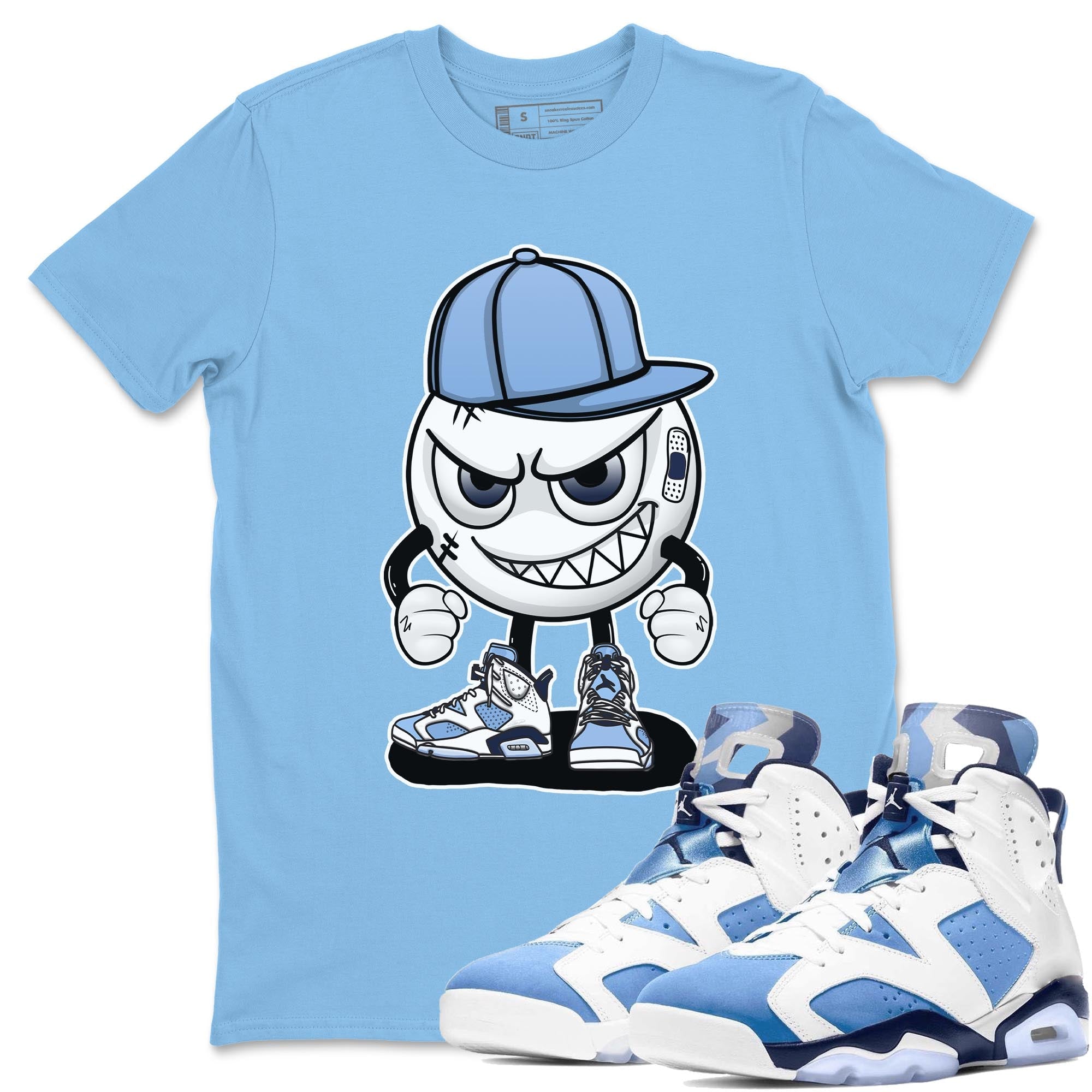 Jordan 6 UNC Shirt To Match Jordans Mischief Emoji Sneaker Tees Jordan 6 UNC Drip Gear Zone Sneaker Matching Clothing Unisex Shirts