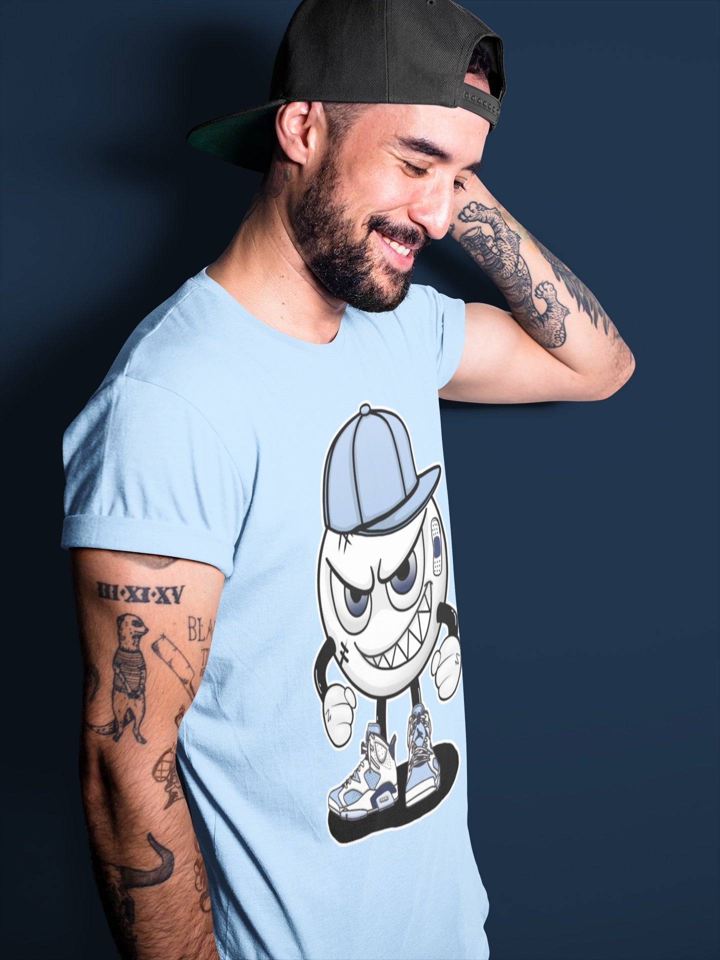 Jordan 6 UNC Shirt To Match Jordans Mischief Emoji Sneaker Tees Jordan 6 UNC Drip Gear Zone Sneaker Matching Clothing Unisex Shirts