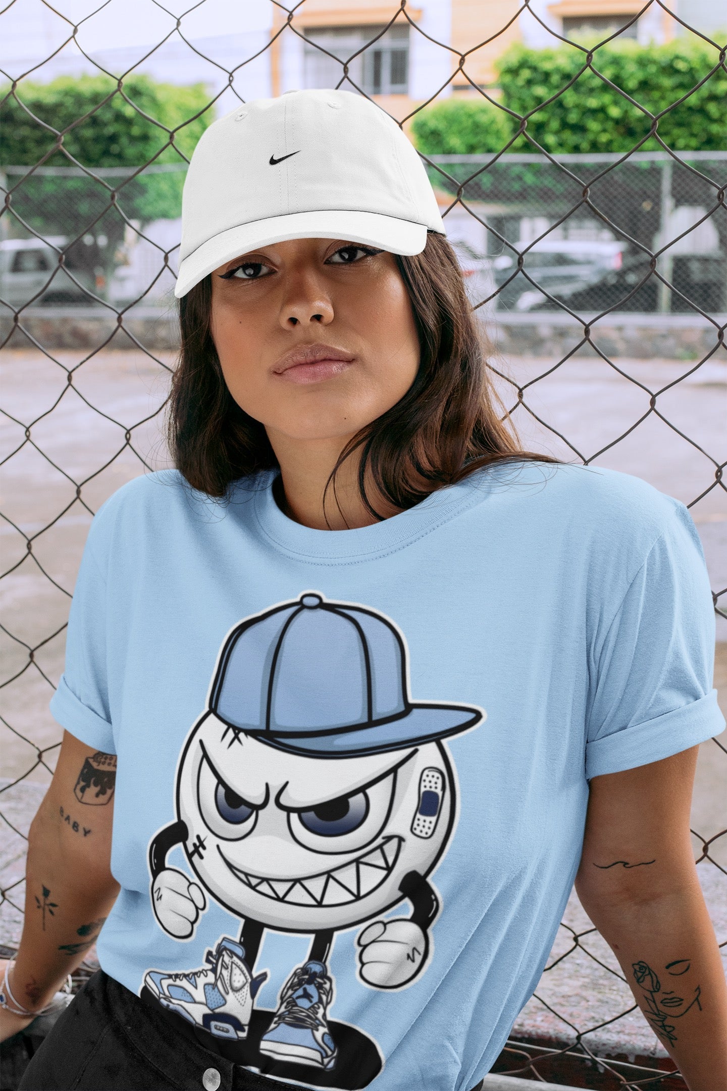 Jordan 6 UNC Shirt To Match Jordans Mischief Emoji Sneaker Tees Jordan 6 UNC Drip Gear Zone Sneaker Matching Clothing Unisex Shirts