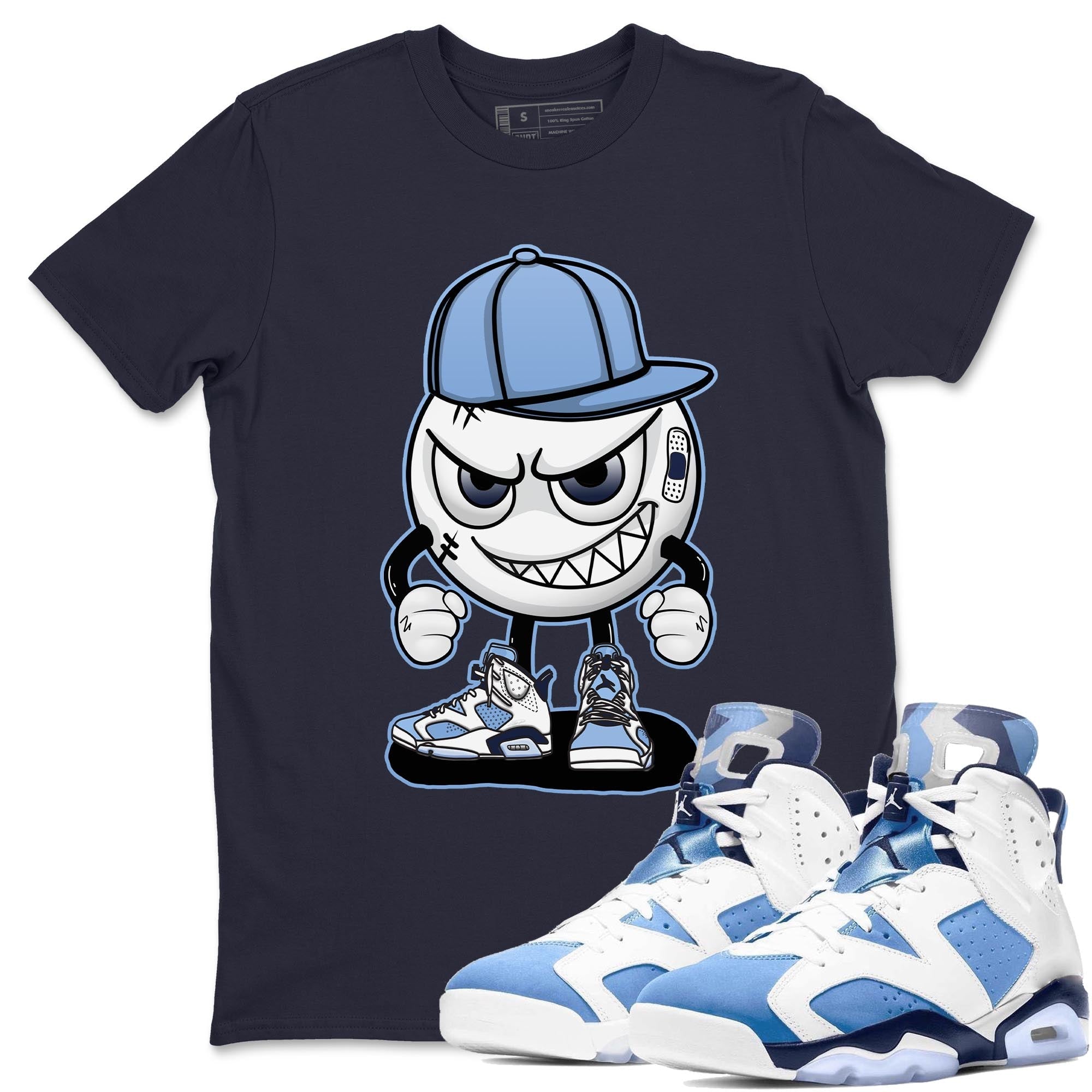Jordan 6 UNC Shirt To Match Jordans Mischief Emoji Sneaker Tees Jordan 6 UNC Drip Gear Zone Sneaker Matching Clothing Unisex Shirts