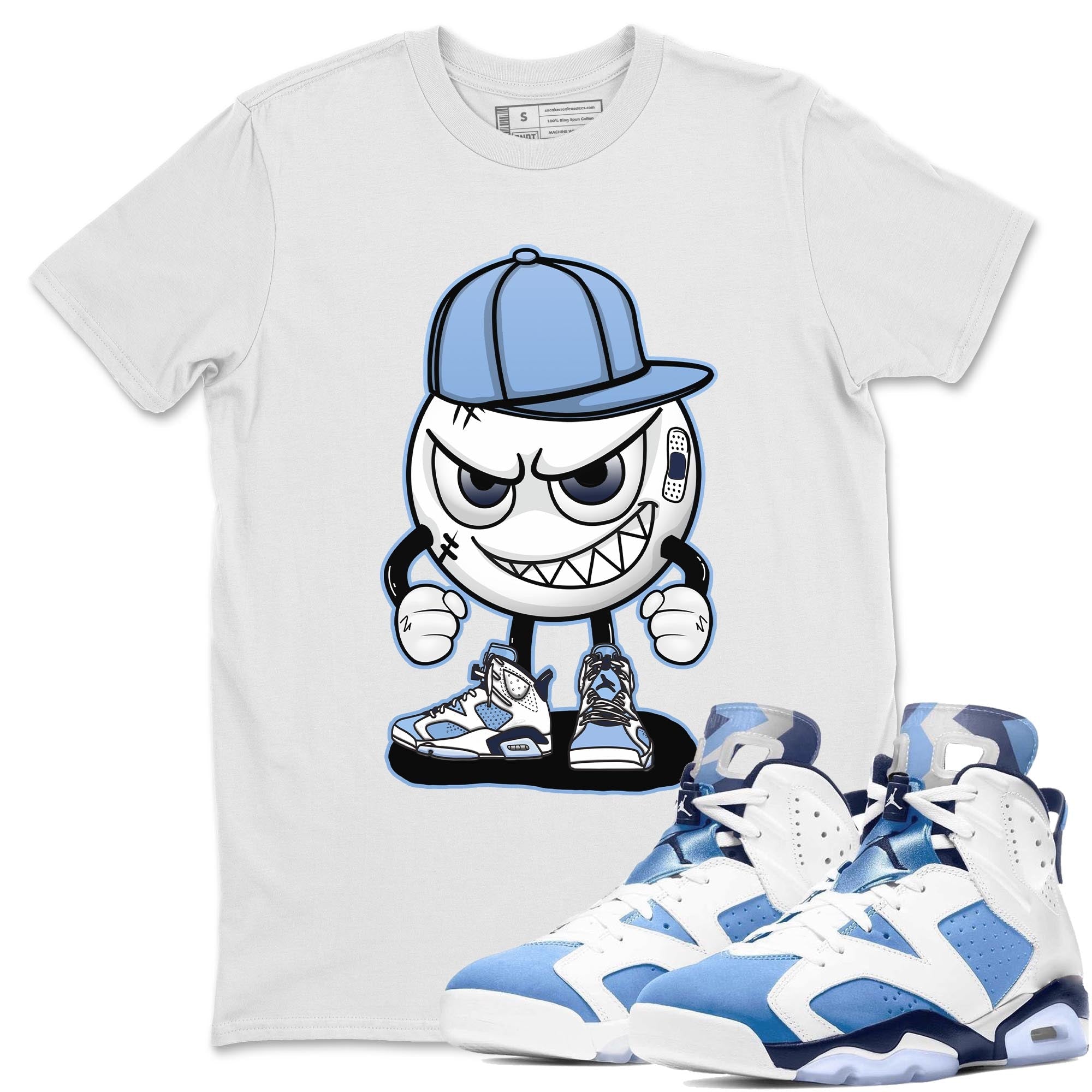 Jordan 6 UNC Shirt To Match Jordans Mischief Emoji Sneaker Tees Jordan 6 UNC Drip Gear Zone Sneaker Matching Clothing Unisex Shirts
