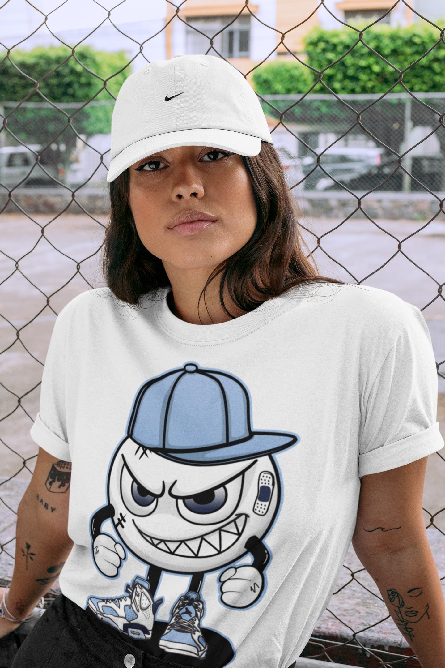 Jordan 6 UNC Shirt To Match Jordans Mischief Emoji Sneaker Tees Jordan 6 UNC Drip Gear Zone Sneaker Matching Clothing Unisex Shirts