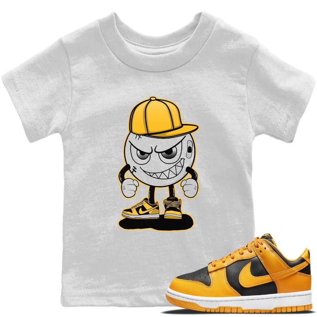 Dunk Championship Goldenrod Sneaker Match Tees Mischief Emoji Sneaker Tees Dunk Championship Goldenrod Jordan to match sneaker T-Shirt Kids Shirts