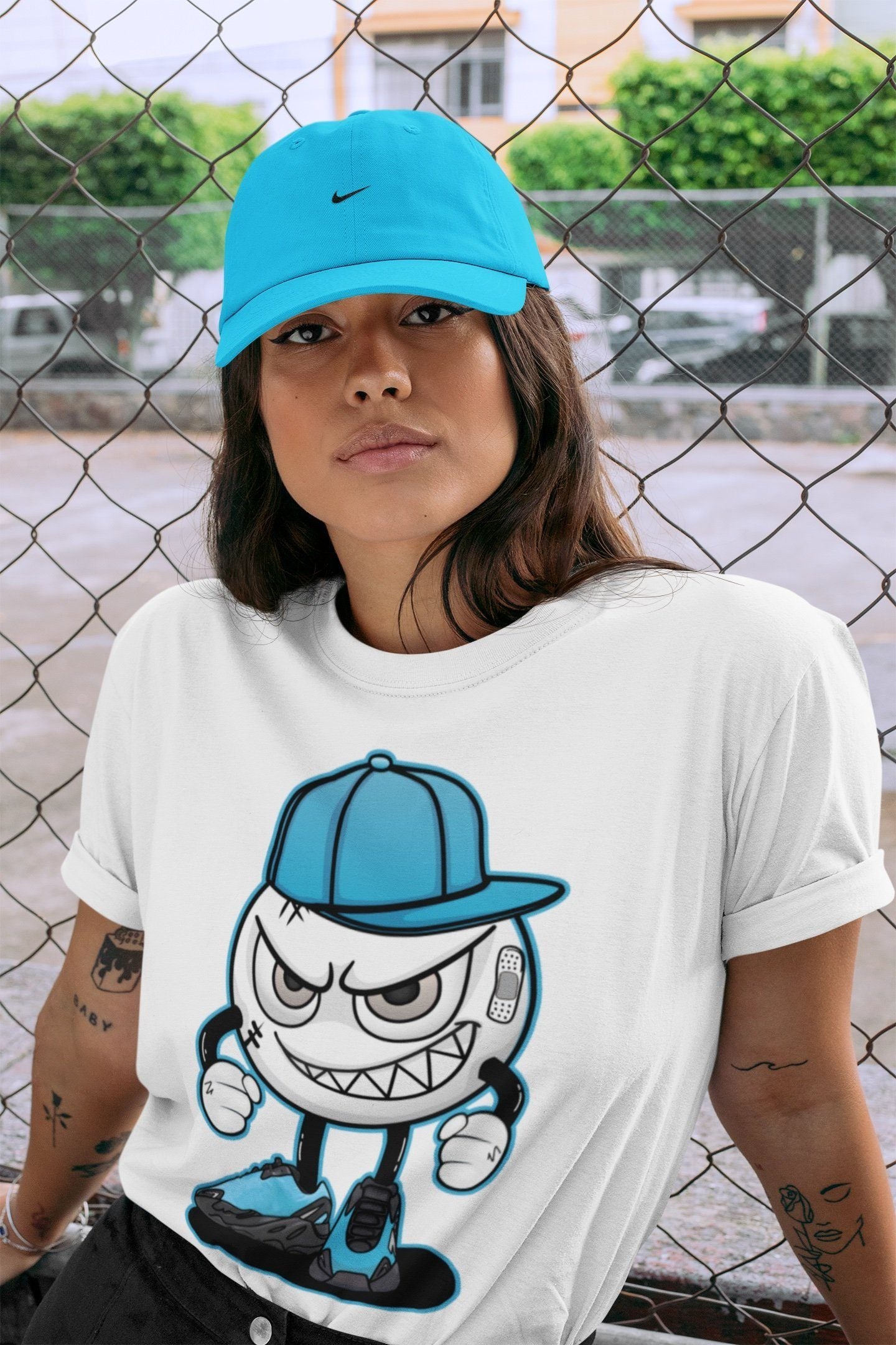 Yeezy 700 Bright Cyan Shirt To Match Jordans Mischief Emoji Sneaker Tees Yeezy 700 Bright Cyan Drip Gear Zone Sneaker Matching Clothing Unisex Shirts
