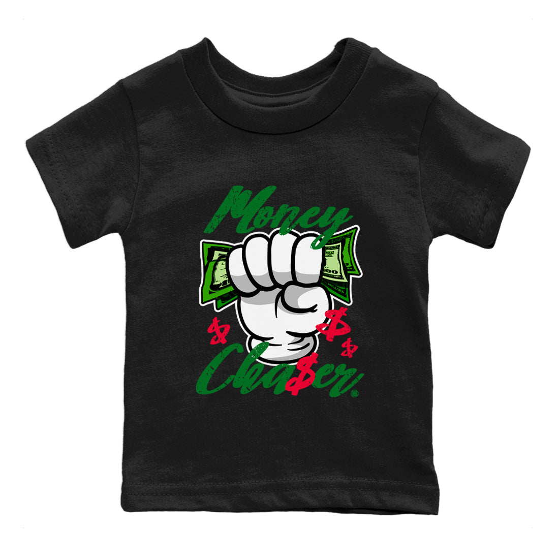 1s Lucky Green Sneaker Match Tees Money Chaser Streetwear Sneaker Shirt Air Jordan 1 Lucky Green Sneaker Release Tees Kids Shirts Black 2