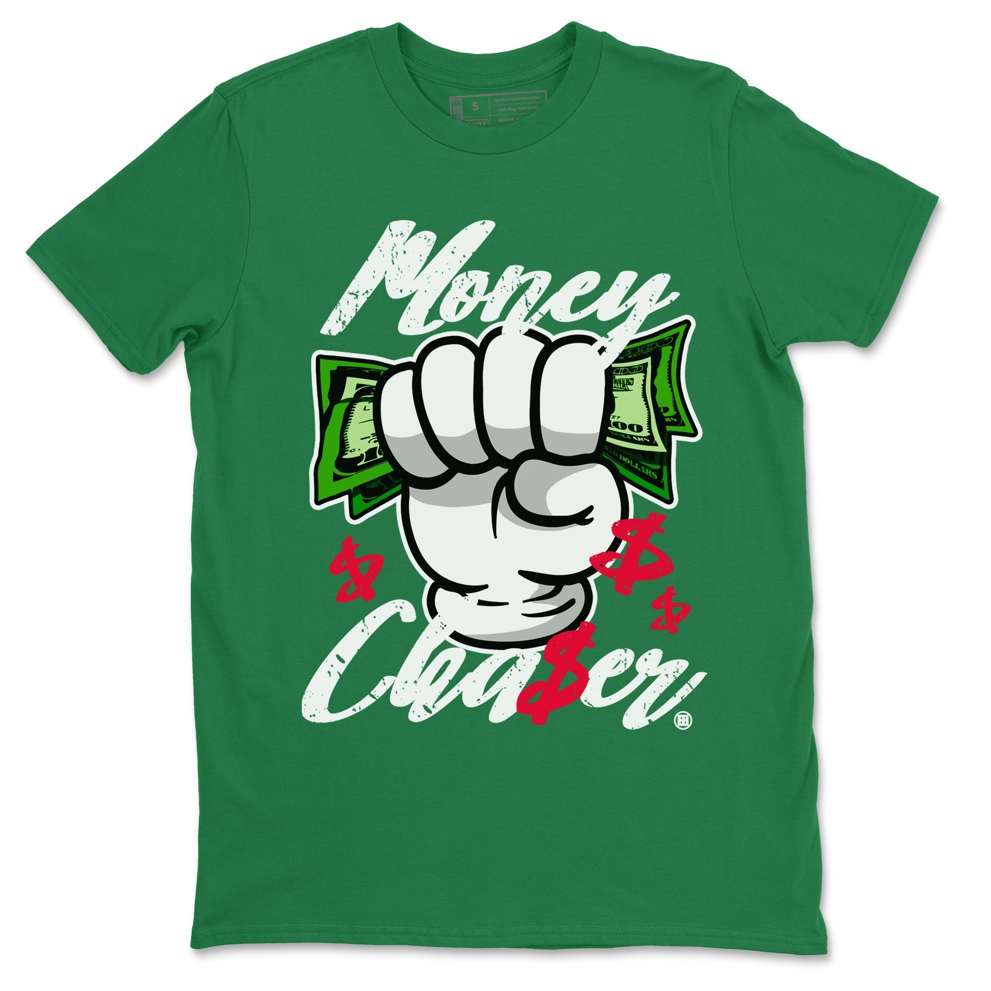 1s Lucky Green Sneaker Match Tees Money Chaser Streetwear Sneaker Shirt Air Jordan 1 Lucky Green Sneaker Release Tees Unisex Shirts Kelly Green 2