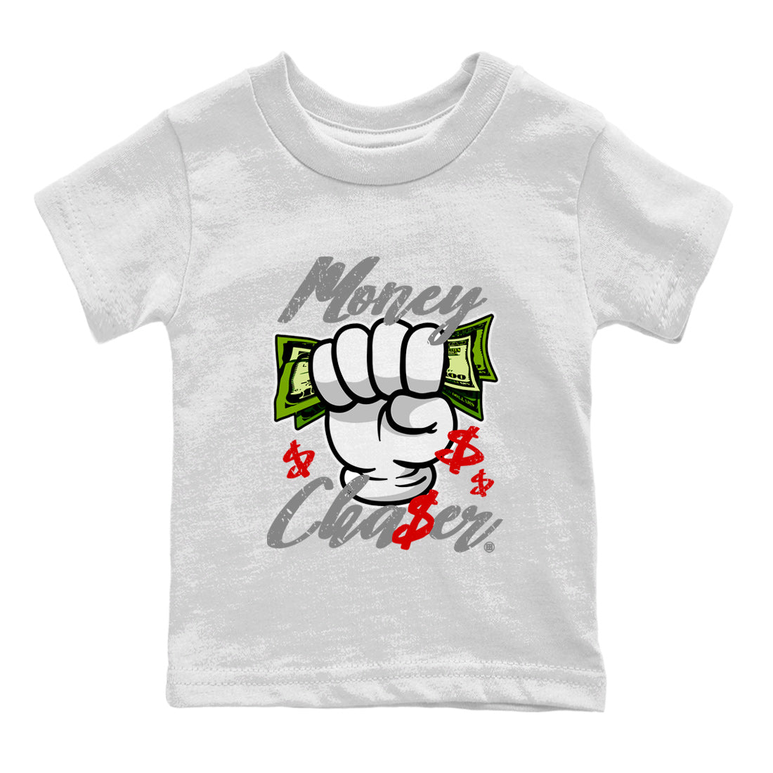 Air Jordan 13 Wolf Grey Sneaker Match Tees Money Chaser Streetwear Sneaker Shirt 13 Wolf Grey Sneaker Release Tees Kids Shirts White 2