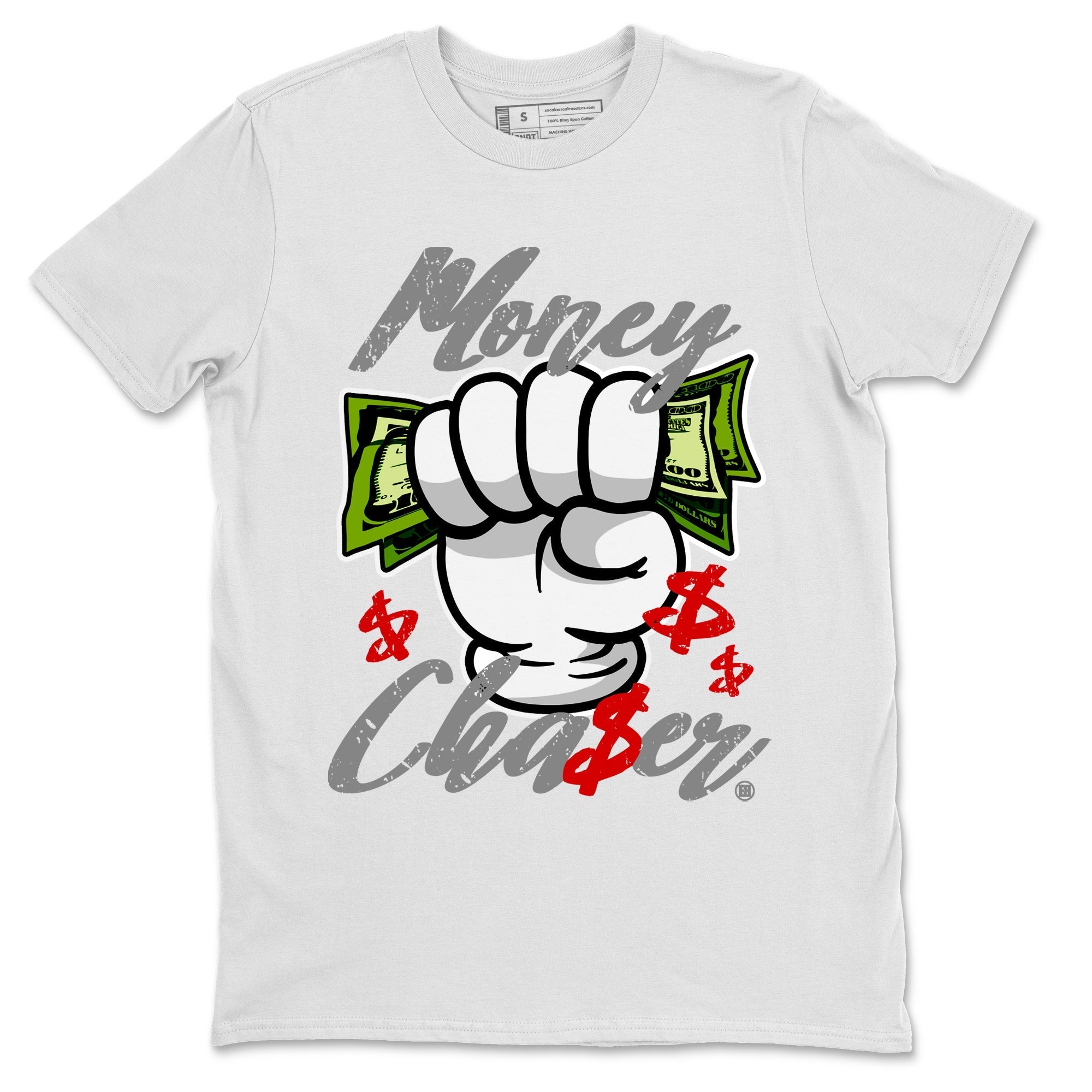 Air Jordan 13 Wolf Grey Sneaker Match Tees Money Chaser Streetwear Sneaker Shirt 13 Wolf Grey Sneaker Release Tees Unisex Shirts White 2