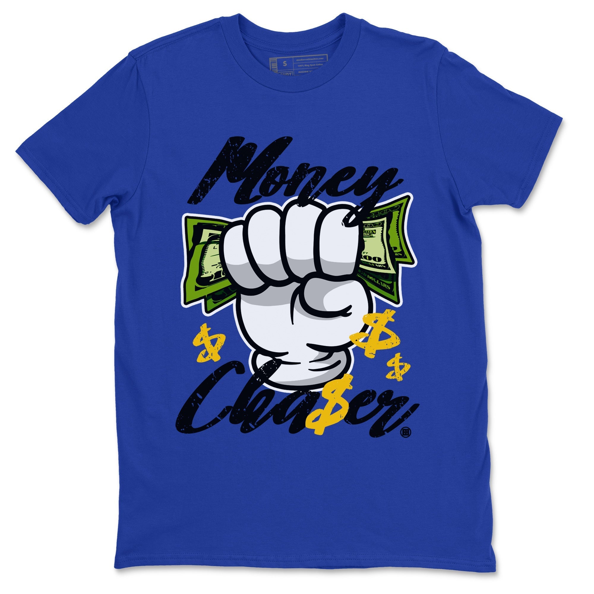14 Laney Sneaker Match Tees Money Chaser Streetwear Sneaker Shirt Air Jordan 14 Laney Sneaker Release Tees Unisex Shirts Royal Blue 2