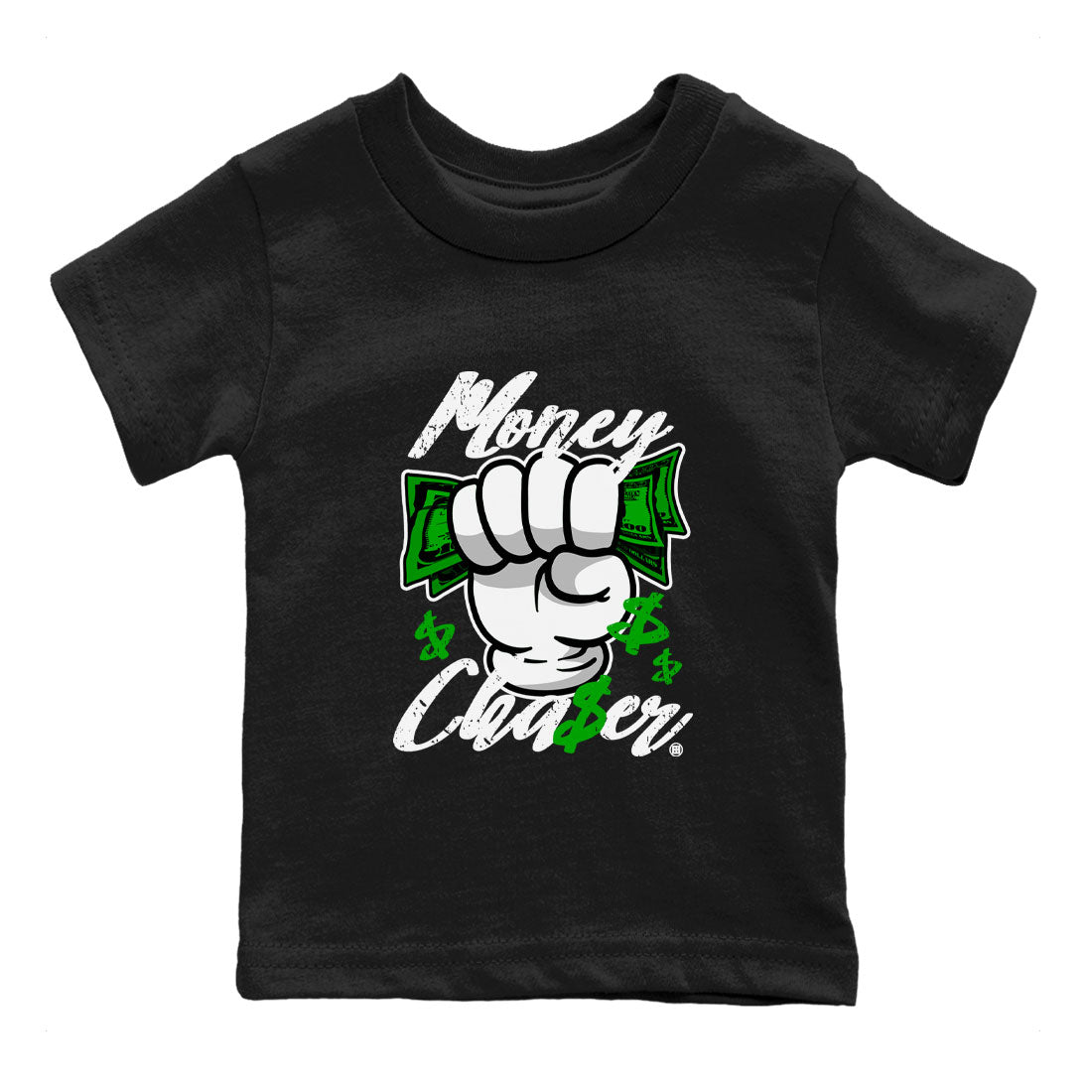 Air Jordan 5 Lucky Green sneaker shirt to match jordans Money Chaser sneaker tees Air Jordan 5 Lucky Green Drip Gear Zone Baby Toddler Black 2 T-Shirt