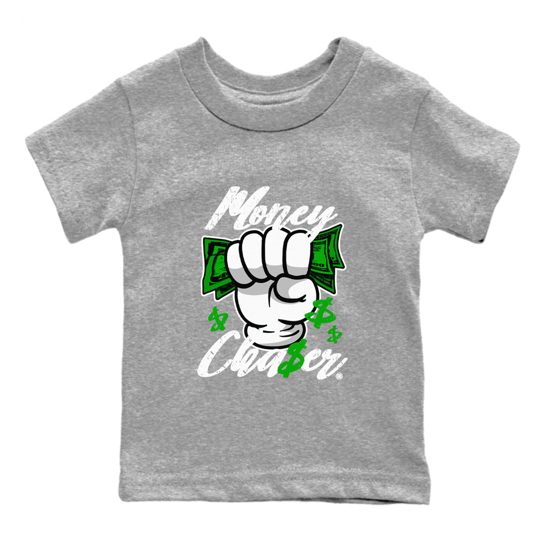 Air Jordan 5 Lucky Green sneaker shirt to match jordans Money Chaser sneaker tees Air Jordan 5 Lucky Green Drip Gear Zone Baby Toddler Heather Grey 2 T-Shirt