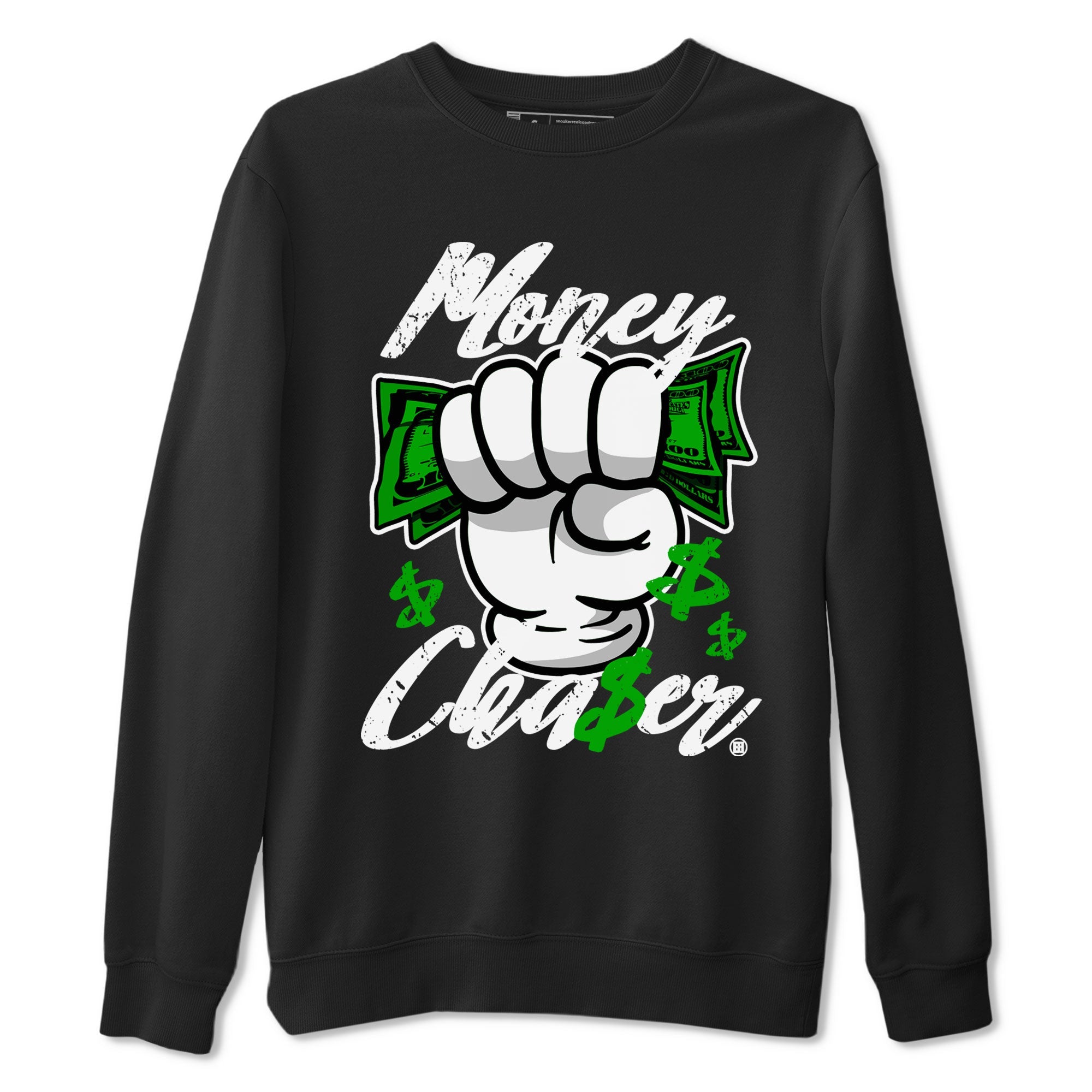 Air Jordan 5 Lucky Green sneaker shirt to match jordans Money Chaser sneaker tees AJ5 Lucky Green Drip Gear Zone Crew Neck Unisex Cotton Sneaker T-Shirt Black 2 T-Shirt