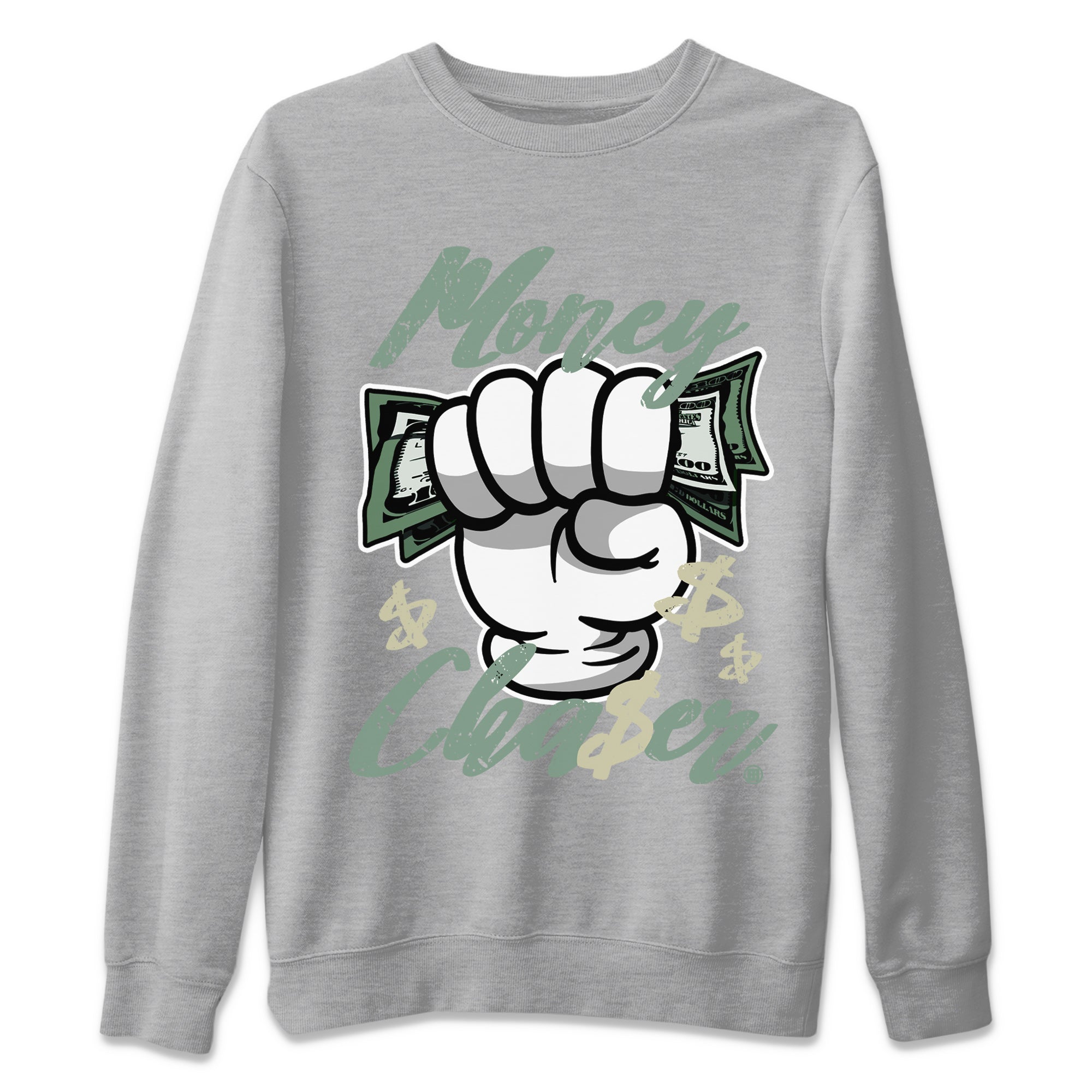 Dunk Low Mica Green Sneaker Match Tees Money Chaser Streetwear Sneaker Shirt Dunk Mica Green Sneaker Release Tees Unisex Shirts Heather Grey 2