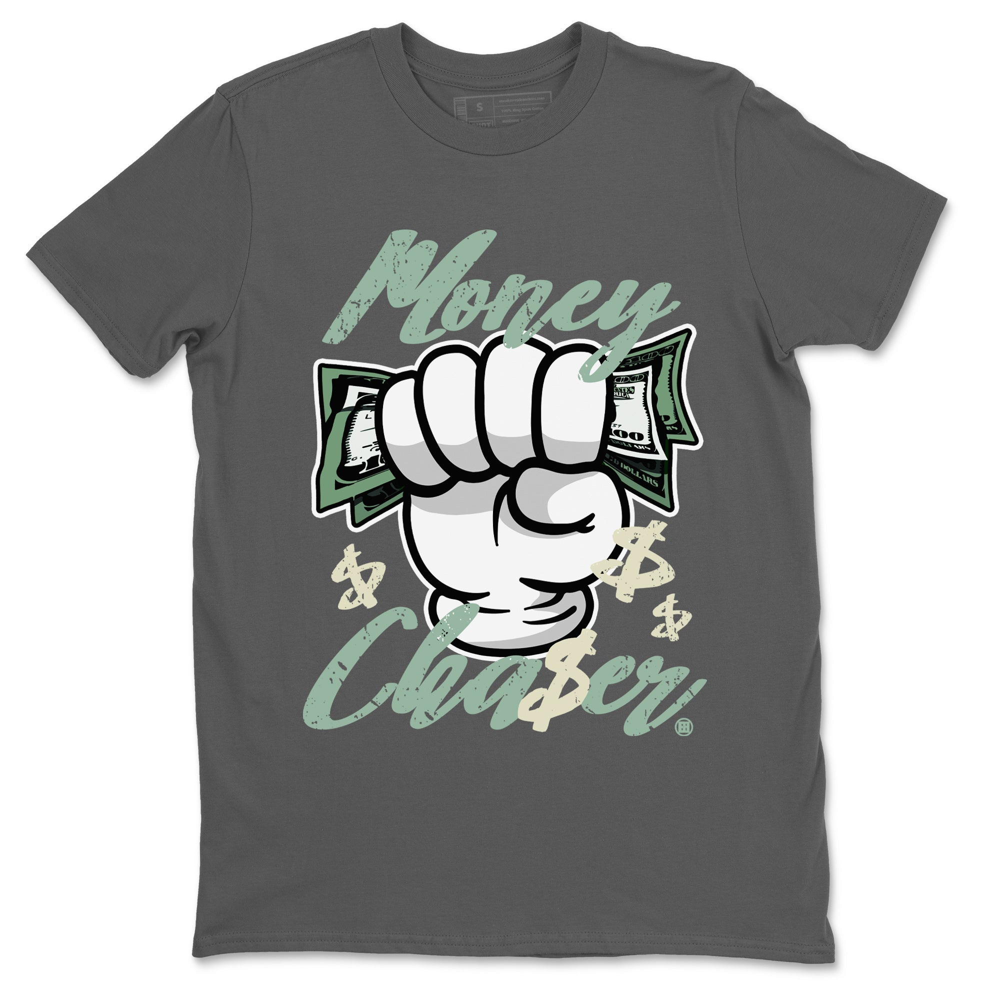 Dunk Low Mica Green Sneaker Match Tees Money Chaser Streetwear Sneaker Shirt Dunk Mica Green Sneaker Release Tees Unisex Shirts Cool Grey 2