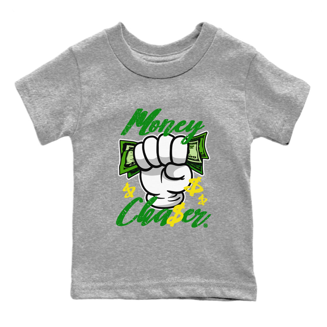 Dunk Reverse Brazil Sneaker Match Tees Money Chaser Streetwear Sneaker Shirt Dunk Low Reverse Brazil Sneaker Release Tees Kids Shirts Heather Grey 2