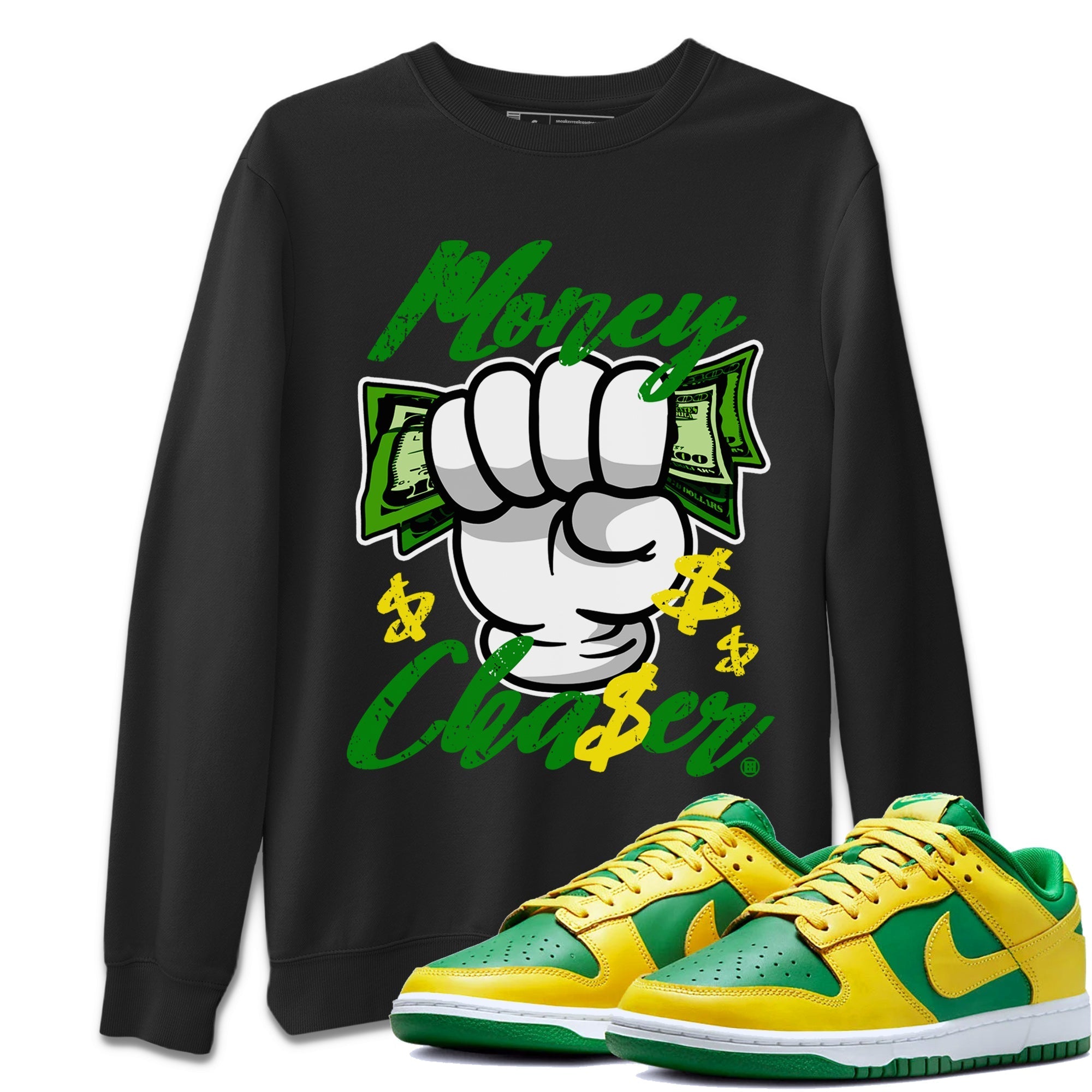 Dunk Reverse Brazil Sneaker Match Tees Money Chaser Streetwear Sneaker Shirt Dunk Low Reverse Brazil Sneaker Release Tees Unisex Shirts Black 1