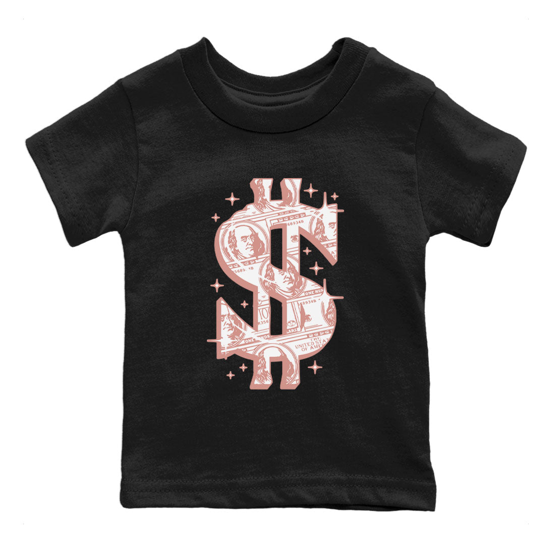 Dunk Low WMNS Rose Whisper shirt to match jordans Money Dollar Streetwear Sneaker Shirt Dunk Rose Whisper Drip Gear Zone Sneaker Matching Clothing Baby Toddler Kids Black 2 T-Shirt