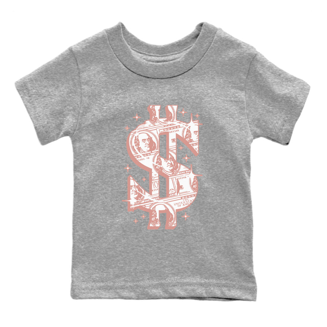 Dunk Low WMNS Rose Whisper shirt to match jordans Money Dollar Streetwear Sneaker Shirt Dunk Rose Whisper Drip Gear Zone Sneaker Matching Clothing Baby Toddler Kids Heather Grey 2 T-Shirt