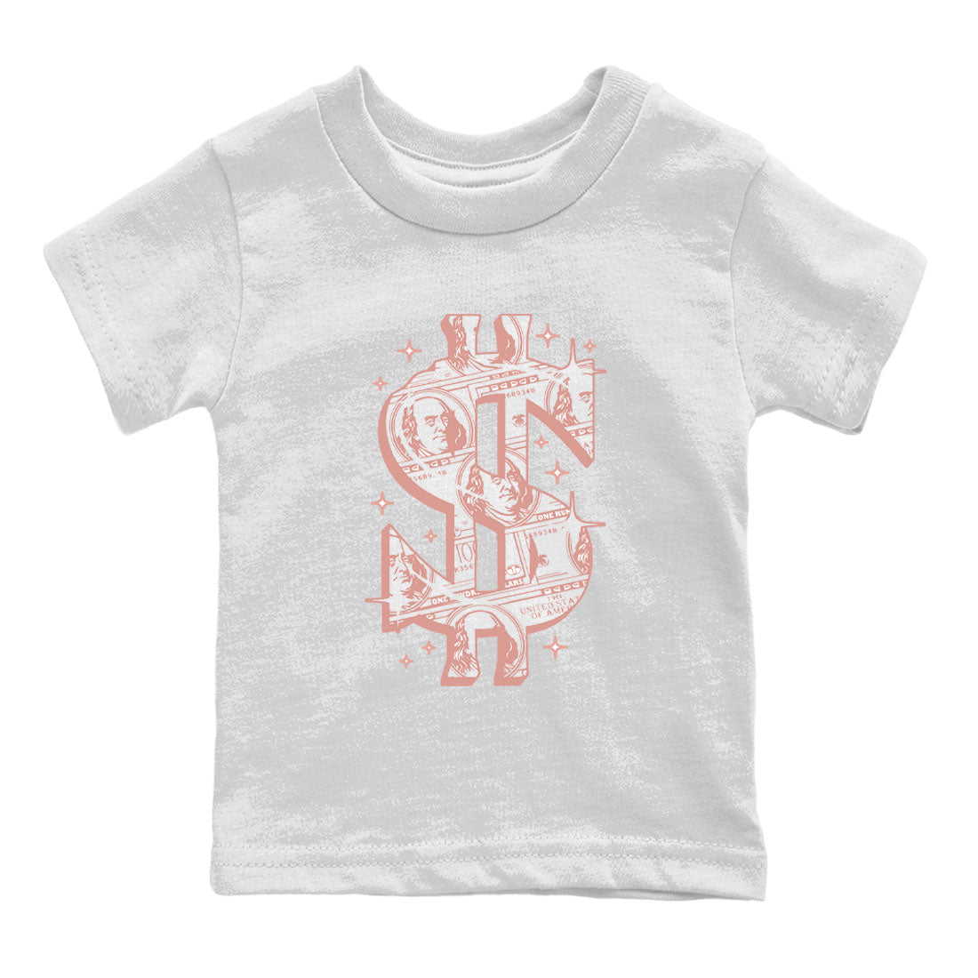 Dunk Low WMNS Rose Whisper shirt to match jordans Money Dollar Streetwear Sneaker Shirt Dunk Rose Whisper Drip Gear Zone Sneaker Matching Clothing Baby Toddler Kids White 2 T-Shirt