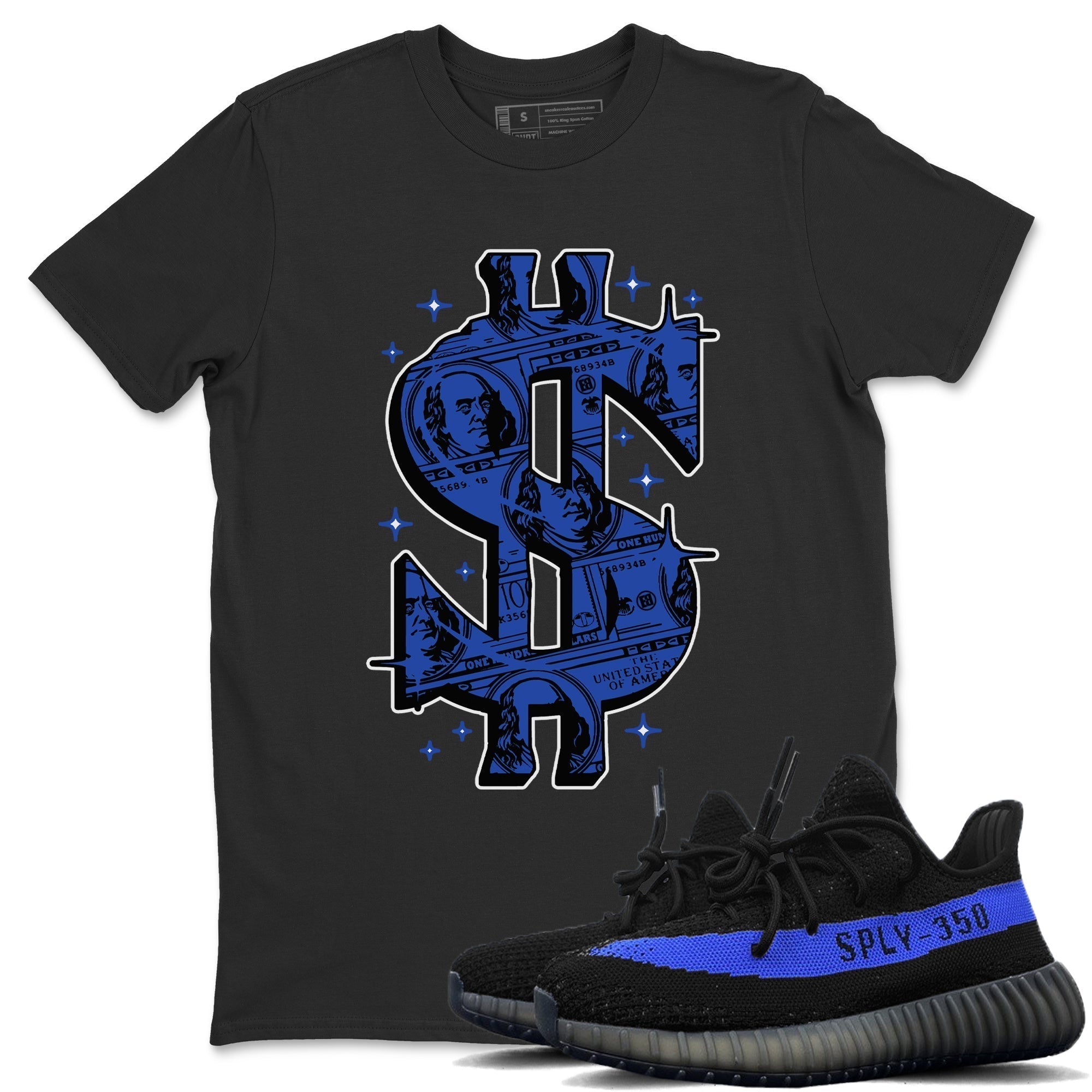 Yeezy 350 Dazzling Blue Shirt To Match Jordans Money Dollar Sneaker Tees Yeezy 350 Dazzling Blue Drip Gear Zone Sneaker Matching Clothing Unisex Shirts