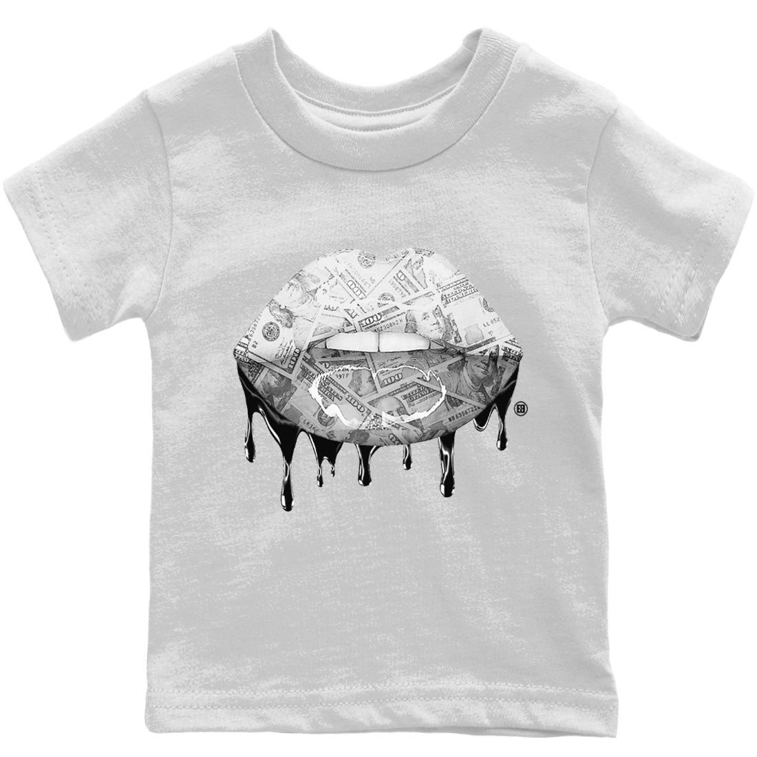 Jordan 1 Light Smoke Grey Sneaker Matching T-Shirt Money Lips Sneaker Tees Jordan 1 Light Smoke Grey Sneaker Release Tees Kids Shirts