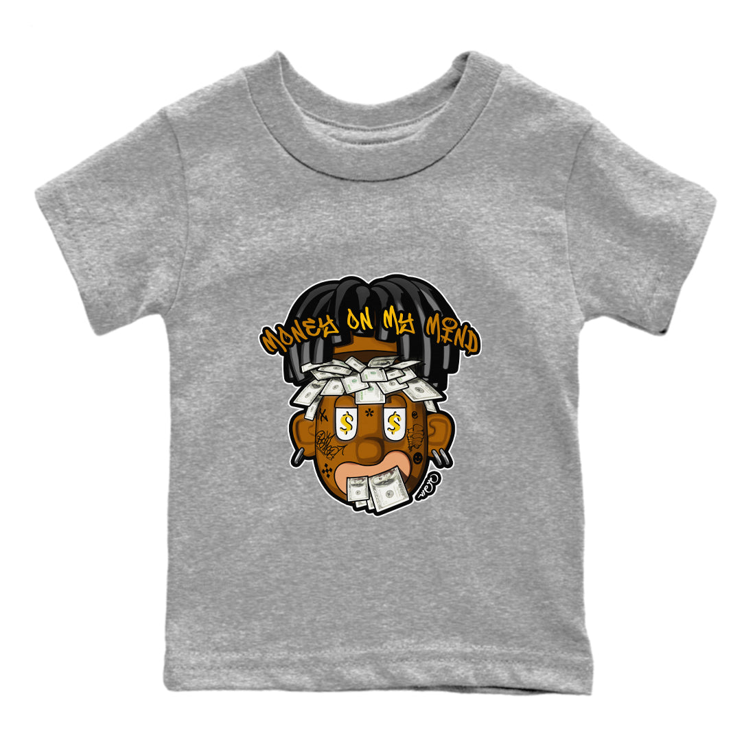 Air Jordan 11 Gratitude shirt to match jordans Money On My Mind sneaker tees AJ11 Gratitude Drip Gear Zone Baby Toddler Heather Grey 2 T-Shirt