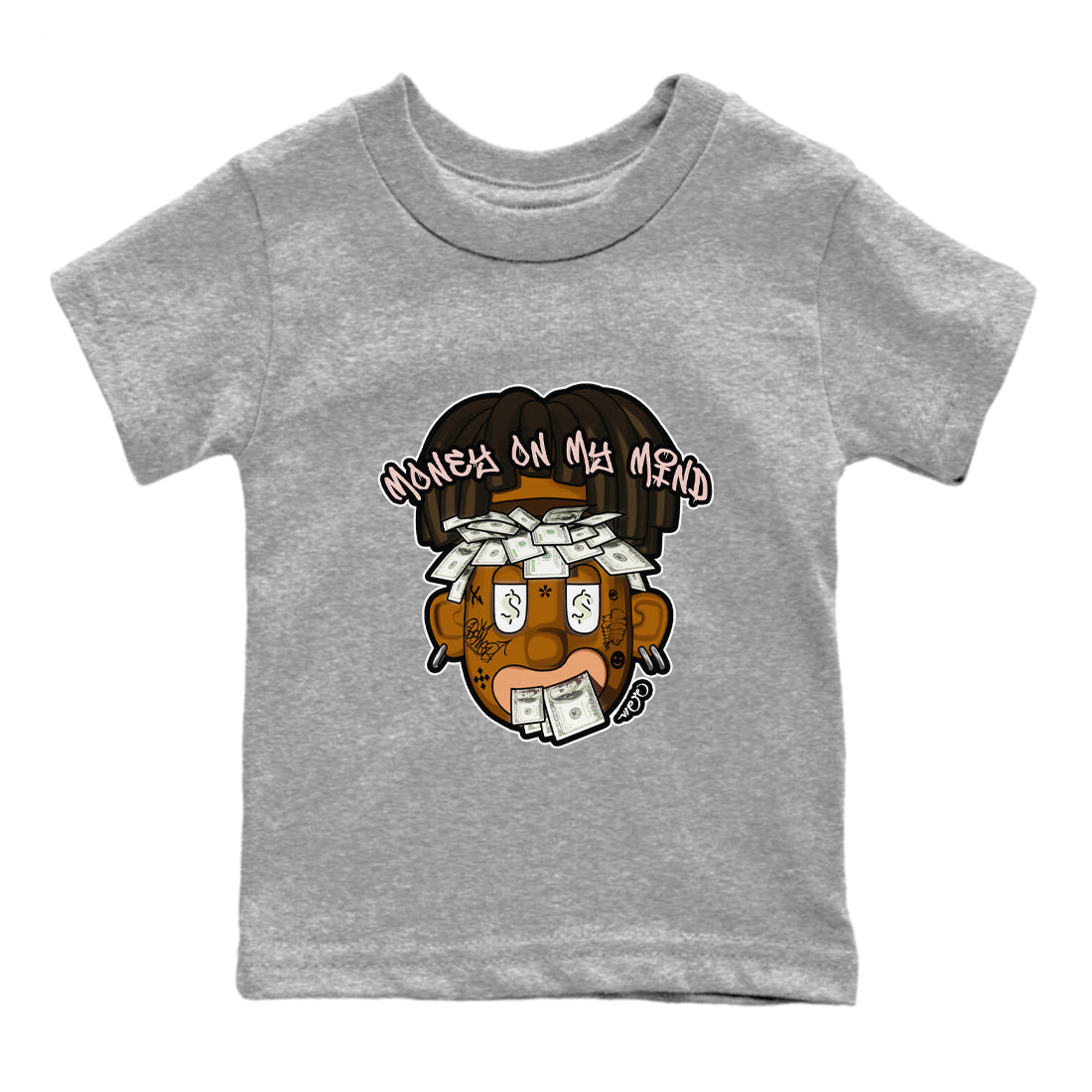 Air Jordan 11 Neapolitan shirt to match jordans Money On My Mind sneaker matching t-shirts and clothing AJ11 Neapolitan Drip Gear Zone Youth Kids Toddler Heather Grey 2 T-Shirt