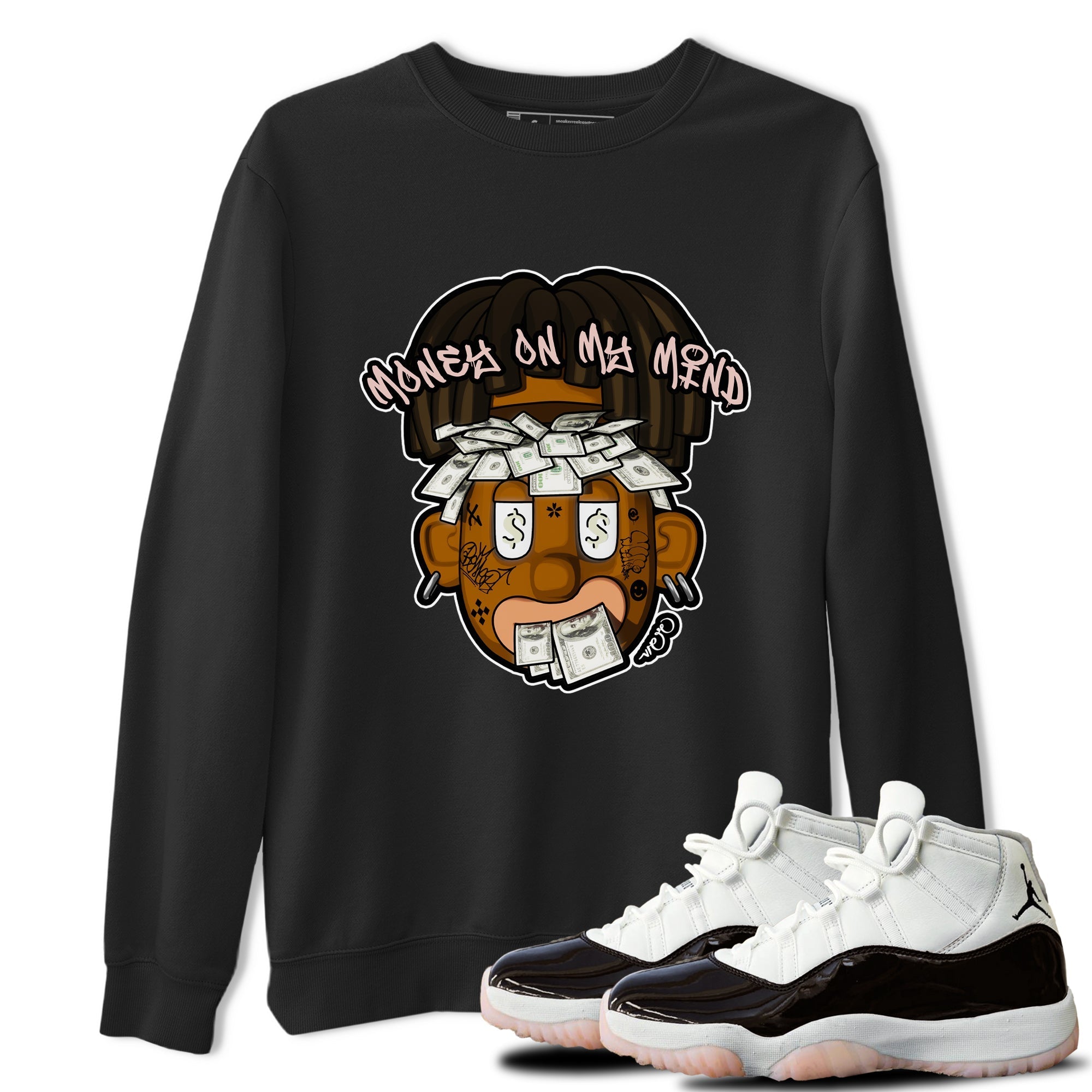Air Jordan 11 Neapolitan shirt to match jordans Money On My Mind sneaker matching t-shirts and clothing AJ11 Neapolitan Drip Gear Zone Cotton Casual Unisex Black 1 T-Shirt