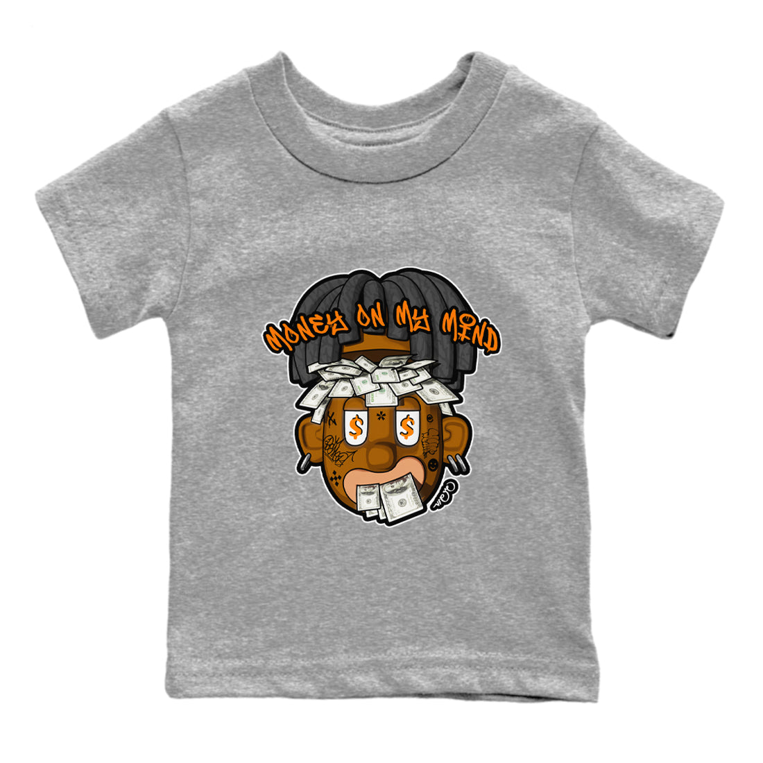 Air Jordan 3 Fear shirt to match jordans Money On My Mind sneaker tees AJ3 Fear Drip Gear Zone Baby Toddler Heather Grey 2 T-Shirt