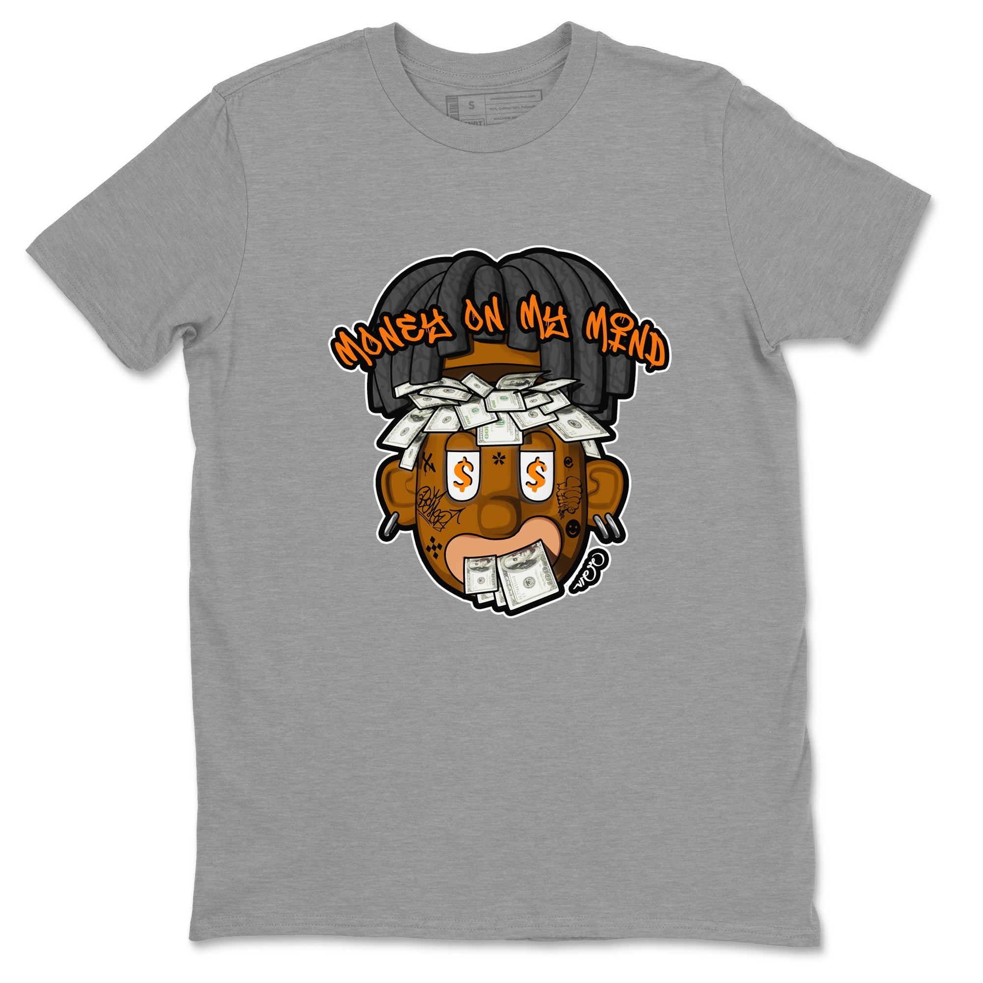 Air Jordan 3 Fear shirt to match jordans Money On My Mind sneaker tees AJ3 Fear Drip Gear Zone Unisex Heather Grey 2 T-Shirt