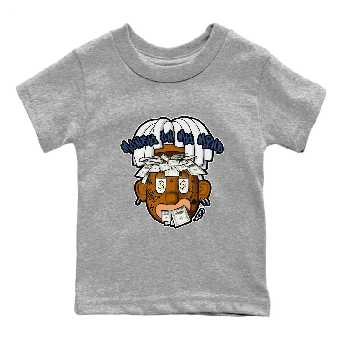 Air Jordan 5 A Ma Maniere x Photon Dust shirt to match jordans Money On My Mind sneaker tees Jordan 5 A Ma Maniere "Dawn" Drip Gear Zone Baby Toddler Heather Grey 2 T-Shirt