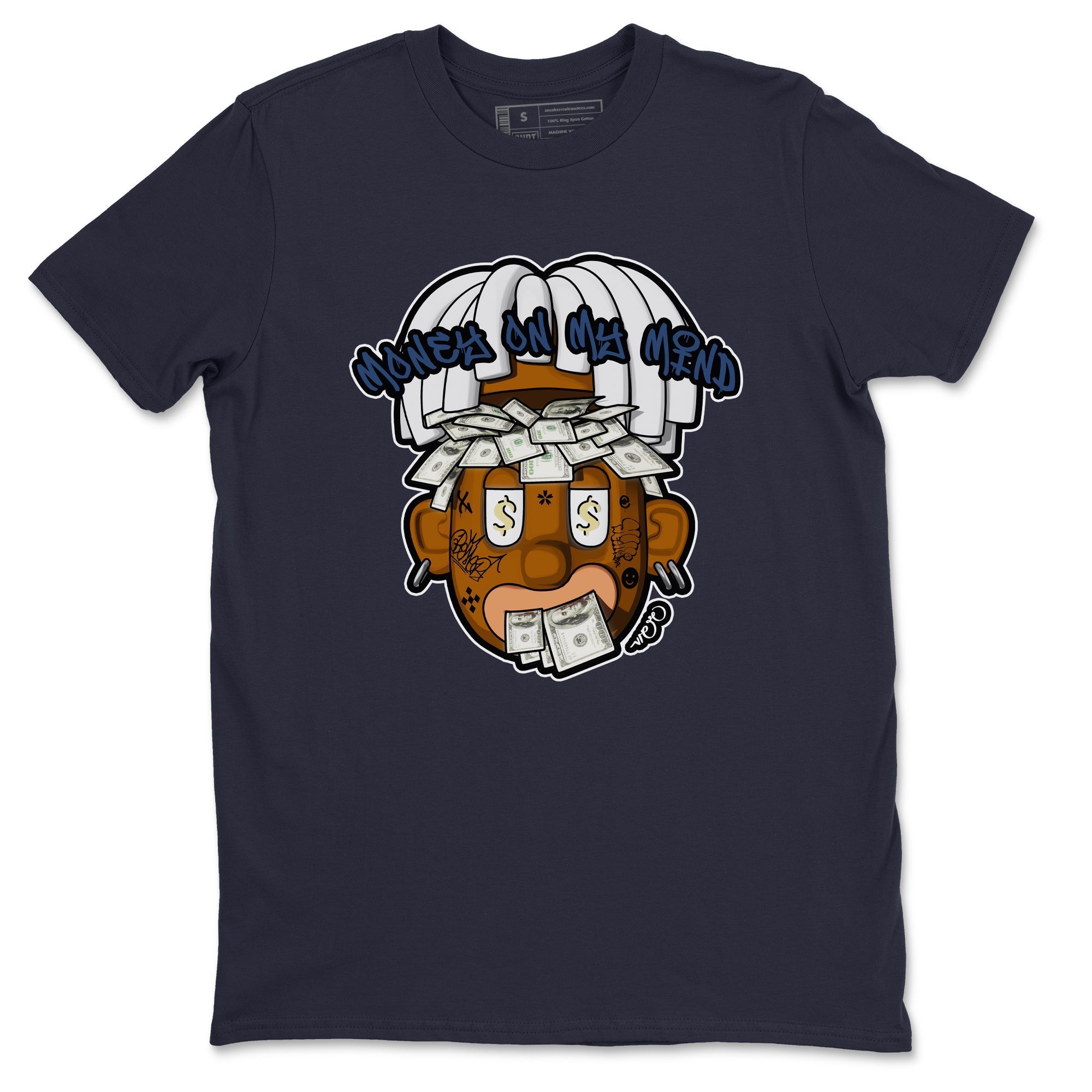 Air Jordan 5 A Ma Maniere x Photon Dust shirt to match jordans Money On My Mind sneaker tees Jordan 5 A Ma Maniere "Dawn" Drip Gear Zone Unisex Navy 2 T-Shirt