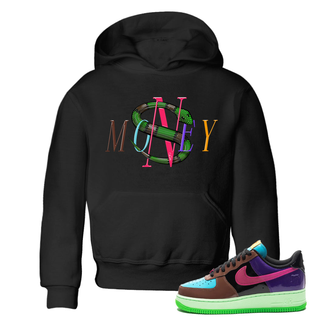 Air Force 1 Undefeated Fauna Brown Sneaker Match Tees Money Snake Sneaker Tees Air Force 1 Undefeated Fauna Brown Jordan to match sneaker T-Shirt Kids Shirts