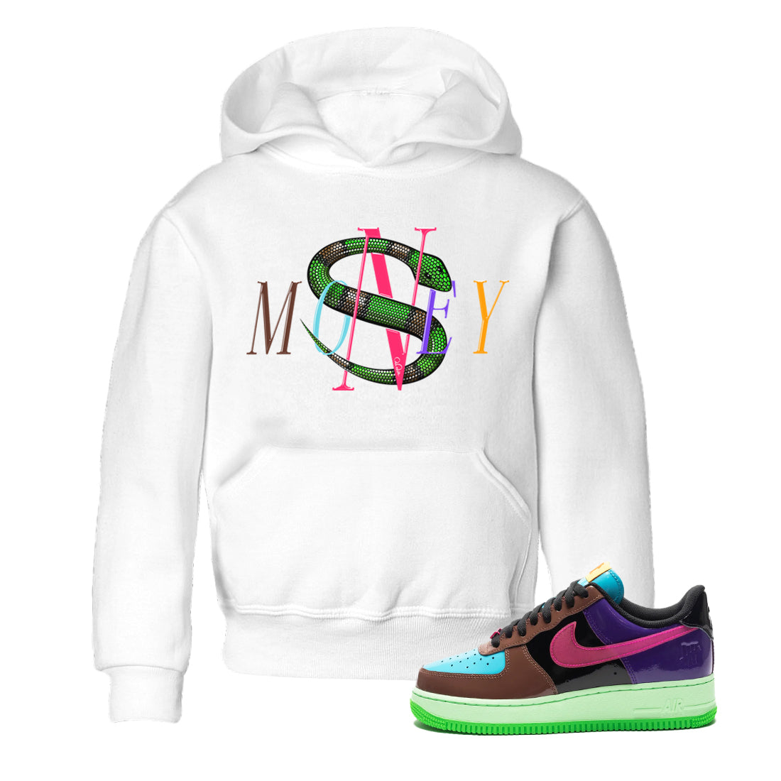 Air Force 1 Undefeated Fauna Brown Sneaker Match Tees Money Snake Sneaker Tees Air Force 1 Undefeated Fauna Brown Jordan to match sneaker T-Shirt Kids Shirts