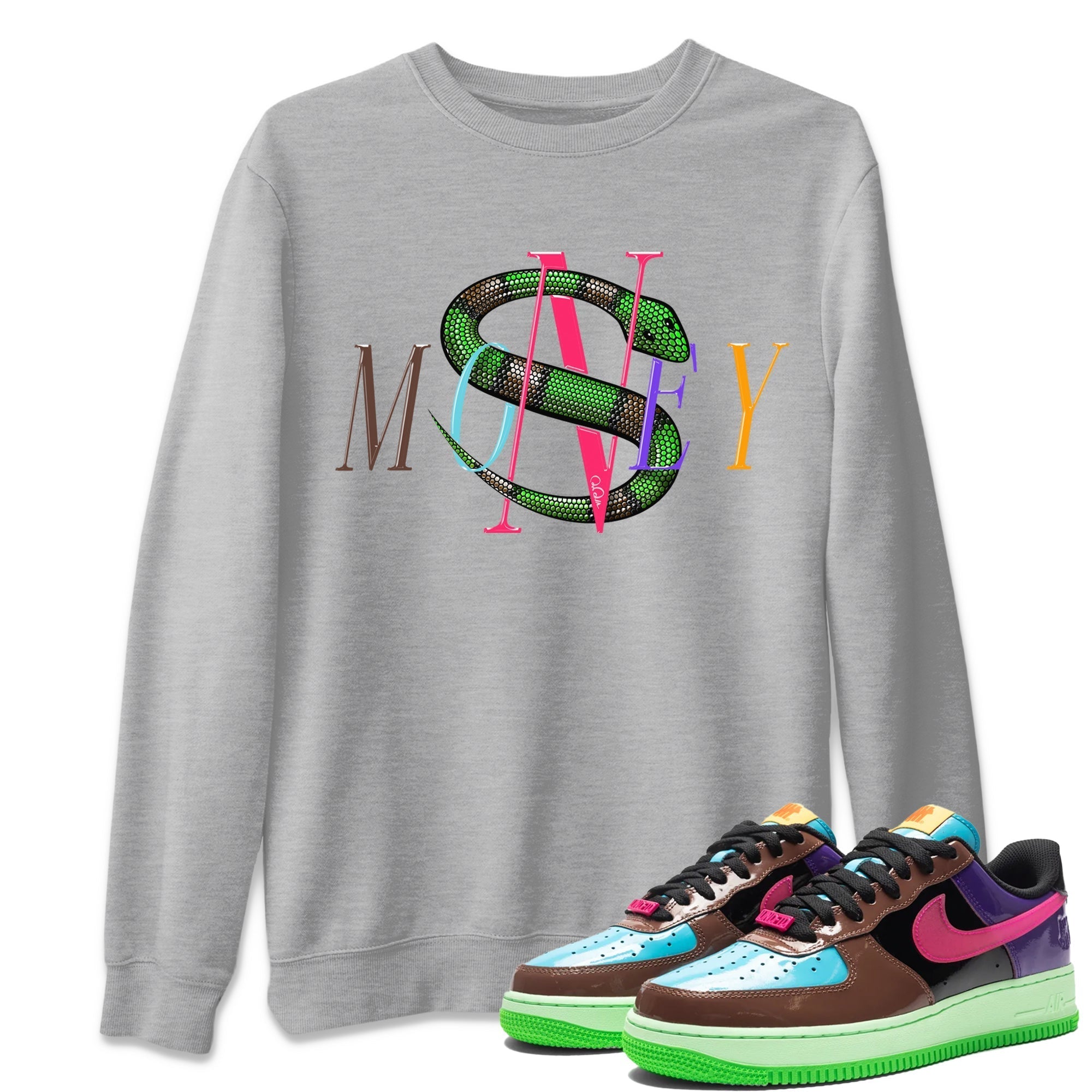 Air Force 1 Undefeated Fauna Brown Sneaker Match Tees Money Snake Sneaker Tees Air Force 1 Undefeated Fauna Brown Jordan to match sneaker T-Shirt Crew Neck Shirts