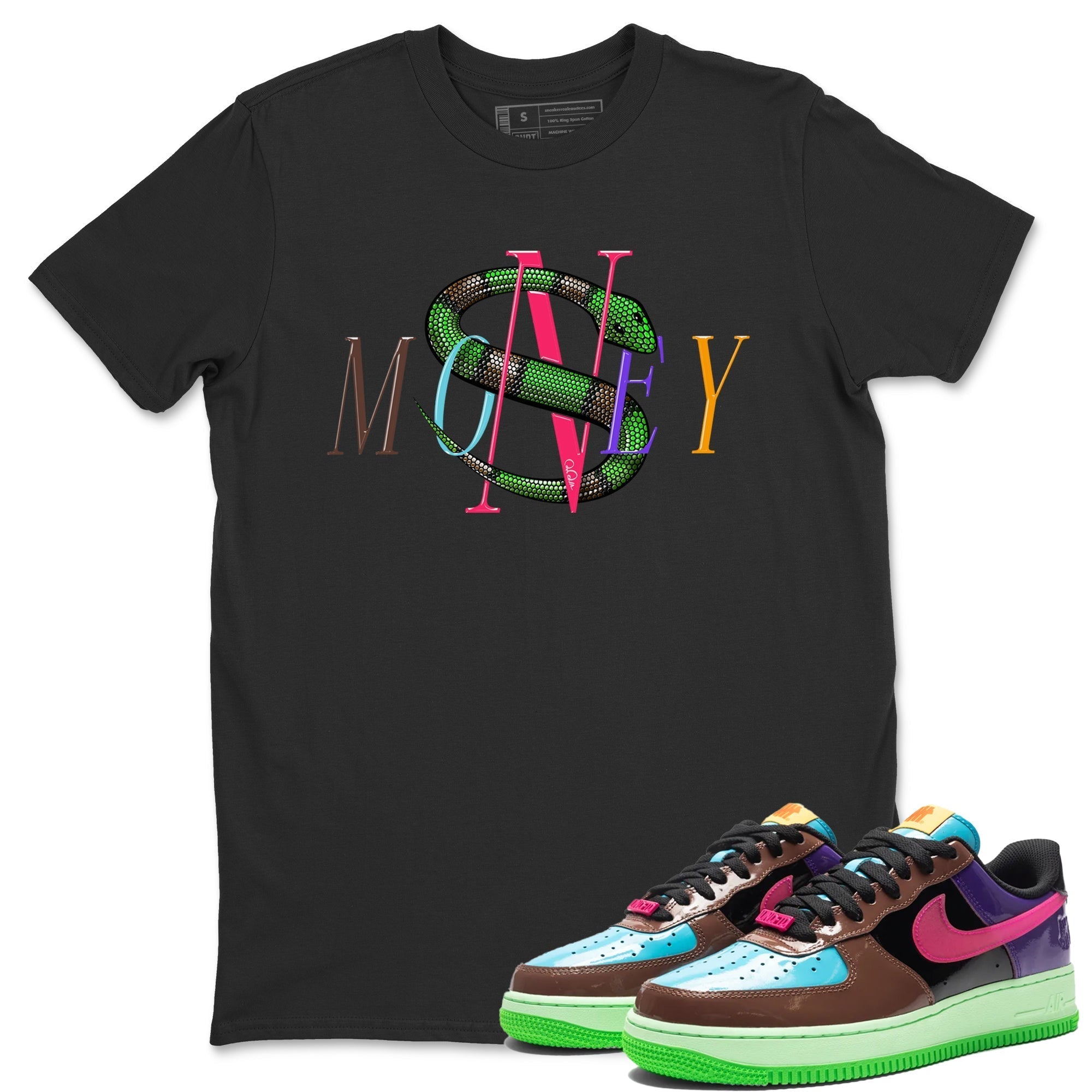 Air Force 1 Undefeated Fauna Brown Sneaker Match Tees Money Snake Sneaker Tees Air Force 1 Undefeated Fauna Brown Jordan to match sneaker T-Shirt Crew Neck Shirts
