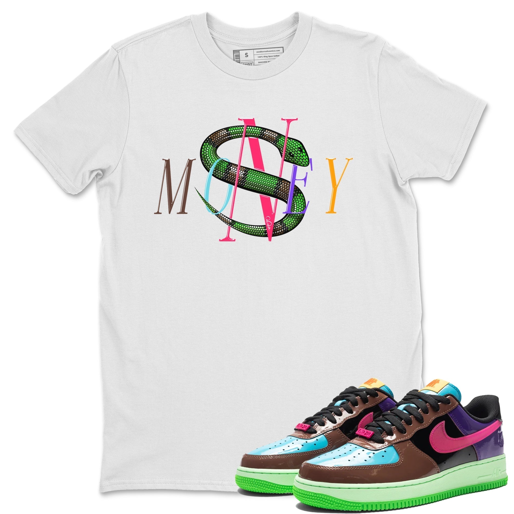 Air Force 1 Undefeated Fauna Brown Sneaker Match Tees Money Snake Sneaker Tees Air Force 1 Undefeated Fauna Brown Jordan to match sneaker T-Shirt Crew Neck Shirts