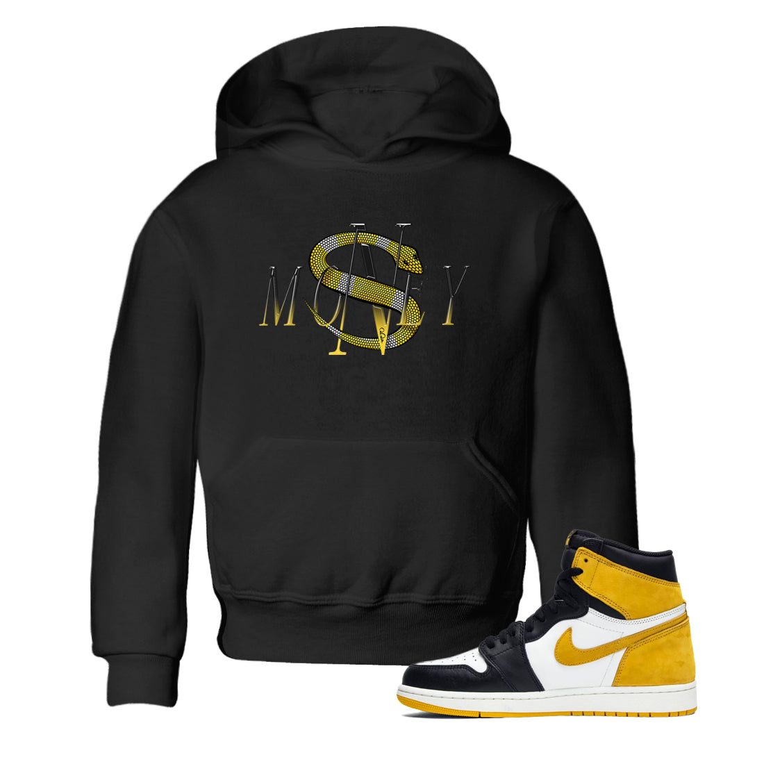 1s Yellow Ochre shirt to match jordans Money Snake sneaker tees streetwear brand Air Jordan 1 Yellow Ochre Drip Gear Zone Brand baby toddler Black 1 cotton Shirt