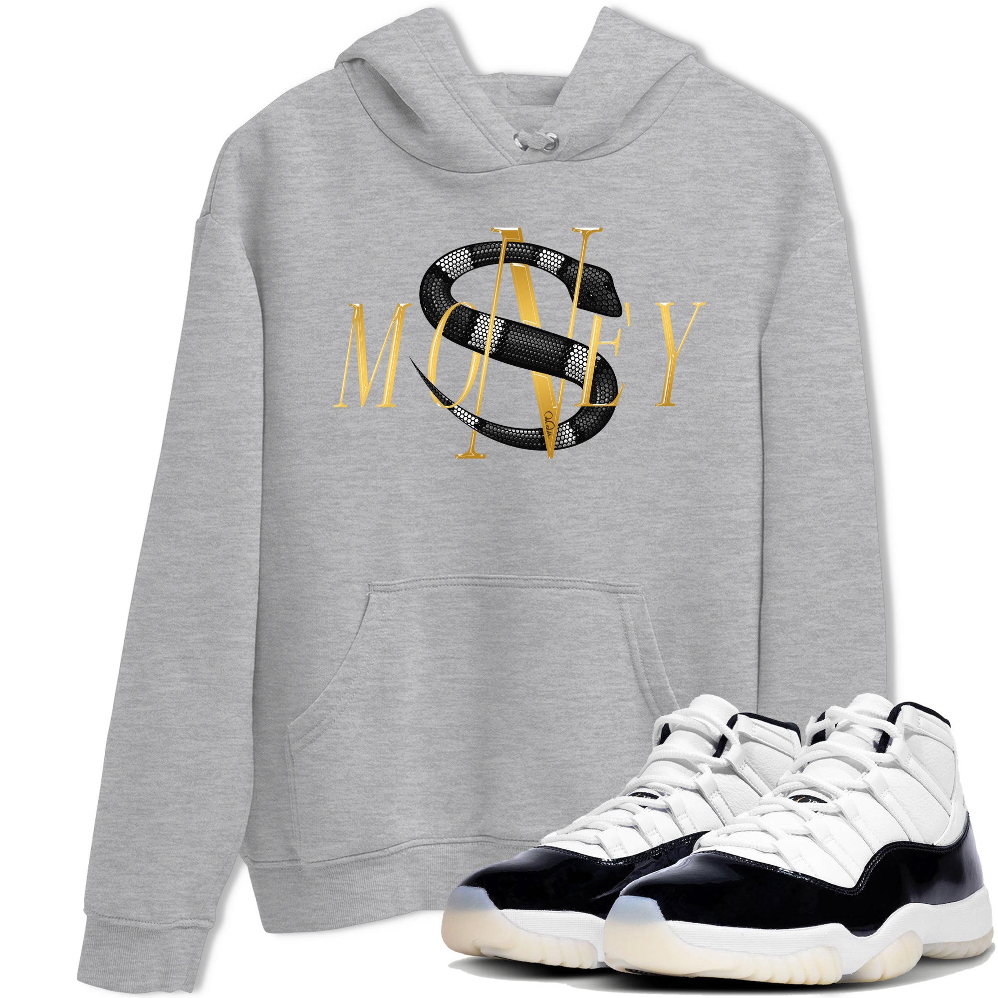 Air Jordan 11 Gratitude shirt to match jordans Money Snake sneaker tees AJ11 Gratitude Drip Gear Zone Unisex Heather Grey 1 T-Shirt