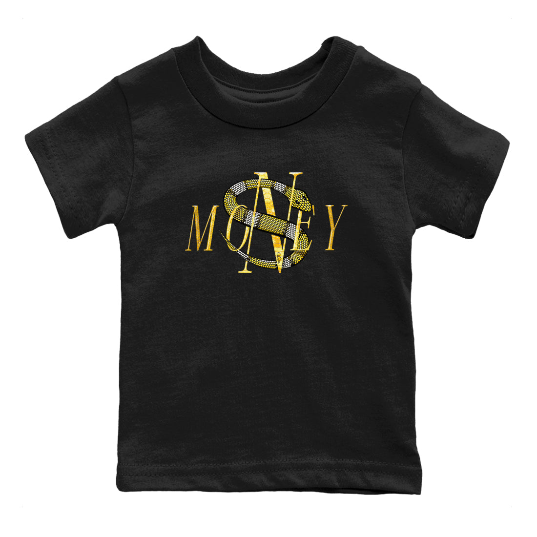 Air Jordan 11 Yellow Python Sneaker Match Tees Money Snake Streetwear Sneaker Shirt AJ11 Yellow Python Sneaker Release Tees Kids Shirts Black 2