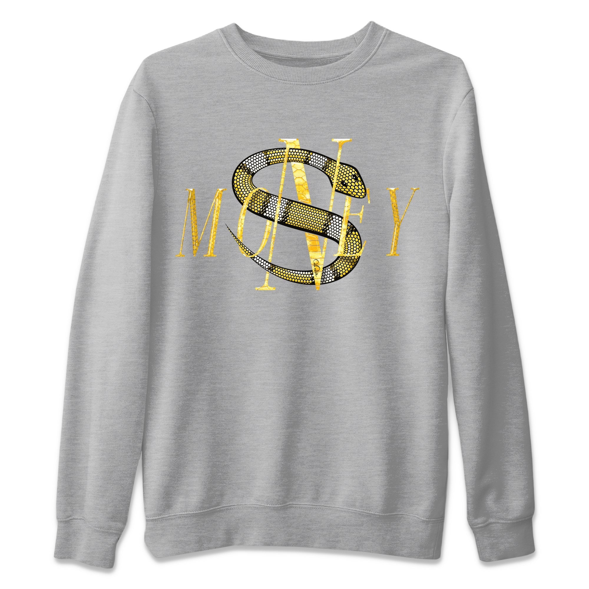 Air Jordan 11 Yellow Python Sneaker Match Tees Money Snake Streetwear Sneaker Shirt AJ11 Yellow Python Sneaker Release Tees Unisex Shirts Heather Grey 2