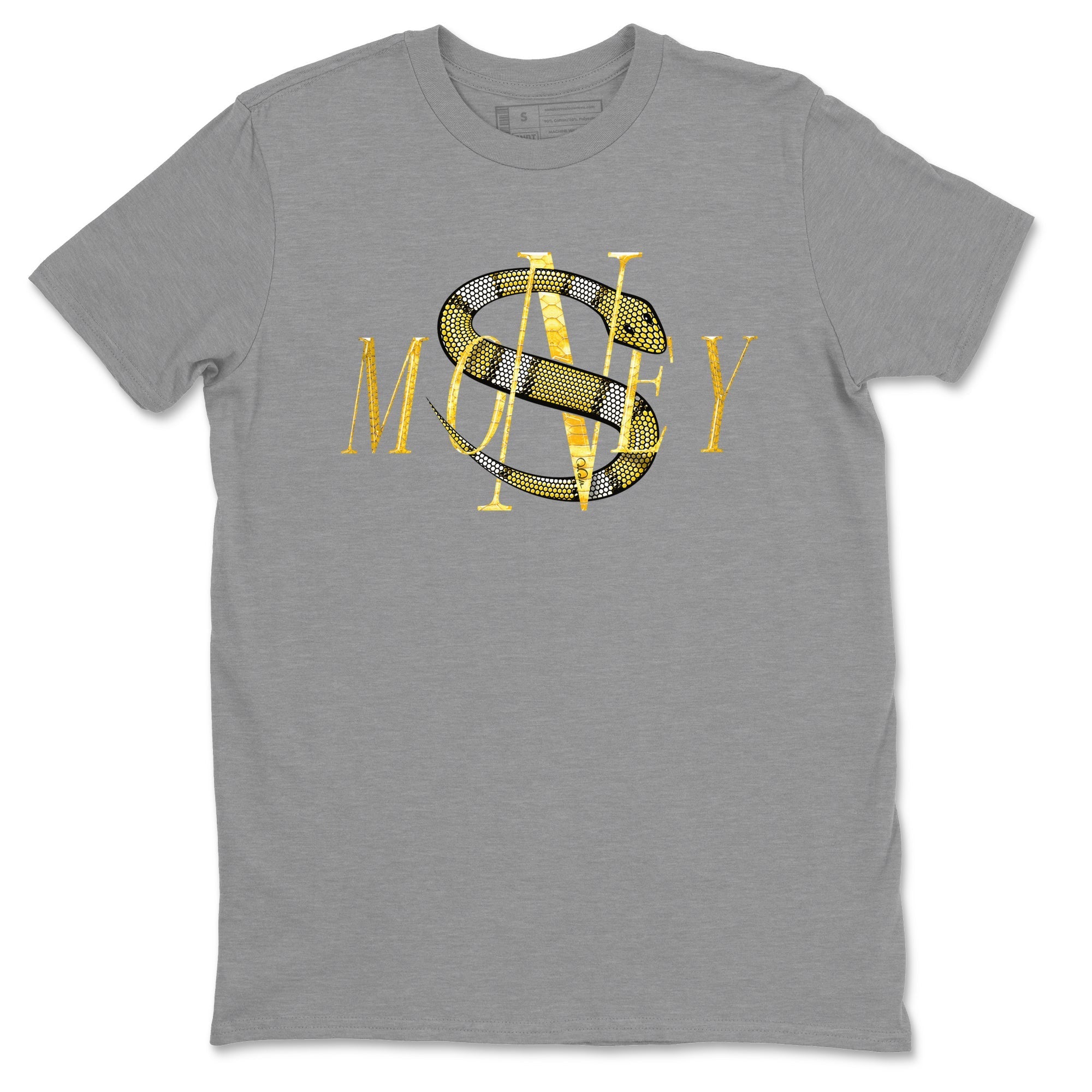 Air Jordan 11 Yellow Python Sneaker Match Tees Money Snake Streetwear Sneaker Shirt AJ11 Yellow Python Sneaker Release Tees Unisex Shirts Heather Grey 2