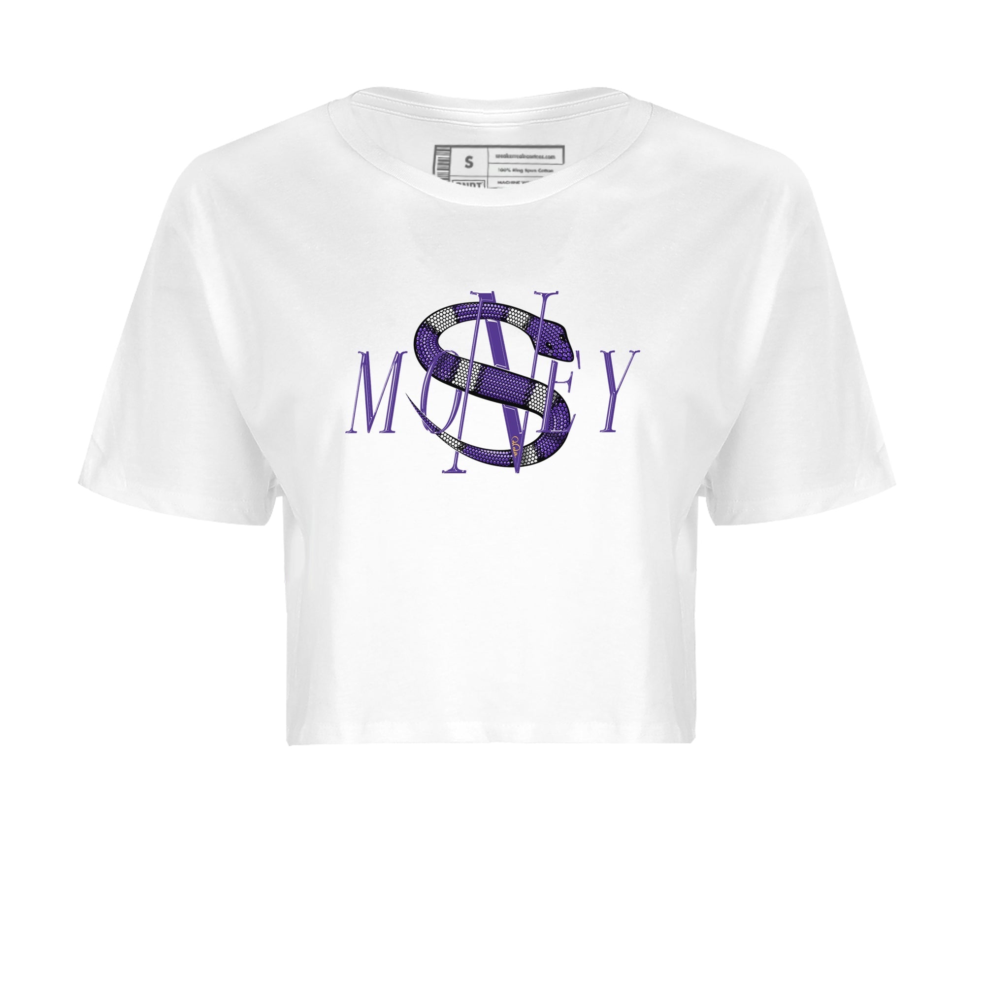 Air Jordan 12 Field Purple Sneaker Match Tees Money Snake Sneaker Tees AJ12 Field Purple Sneaker Release Tees Women's Shirts White 2