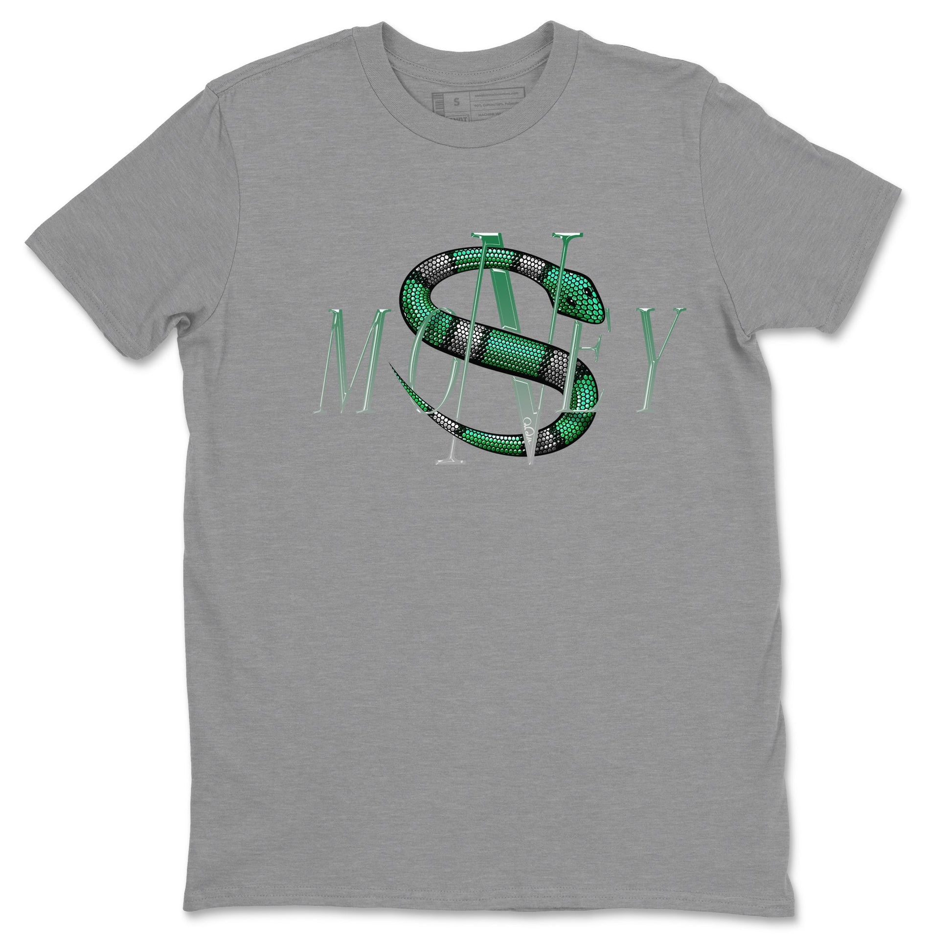 Air Jordan 4 Pine Green Sneaker Match Tees Money Snake Streetwear Sneaker Shirt AJ4 Pine Green Sneaker Release Tees Unisex Shirts Heather Grey 2