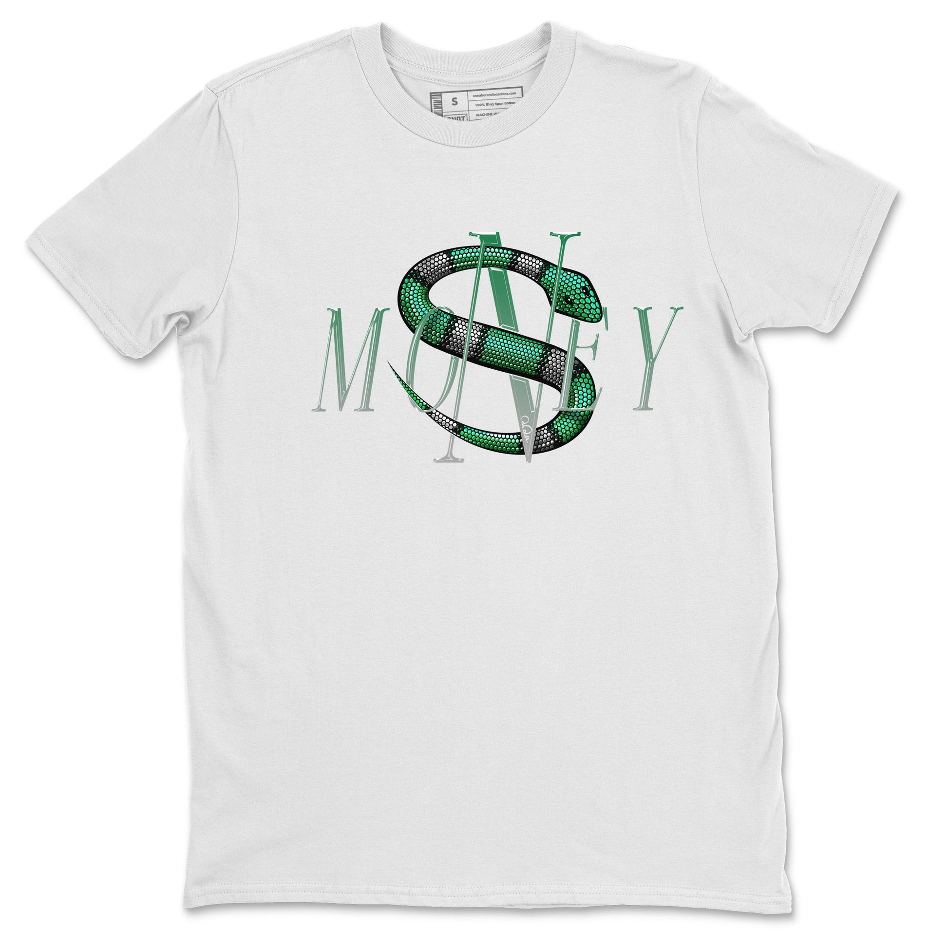 Air Jordan 4 Pine Green Sneaker Match Tees Money Snake Streetwear Sneaker Shirt AJ4 Pine Green Sneaker Release Tees Unisex Shirts White 2