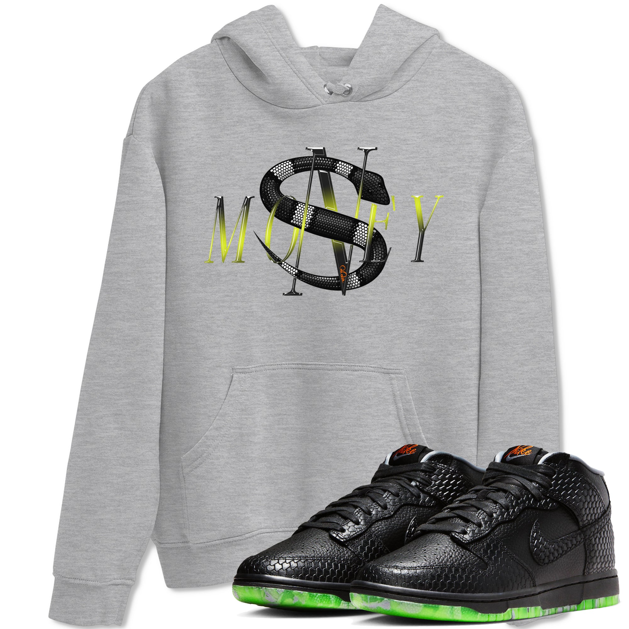 Dunk Halloween shirt to match jordans Money Snake sneaker tees Halloween Night NikeDunk Halloween Drip Gear Zone Unisex Crew Neck Tee Heather Grey 1 T-Shirt