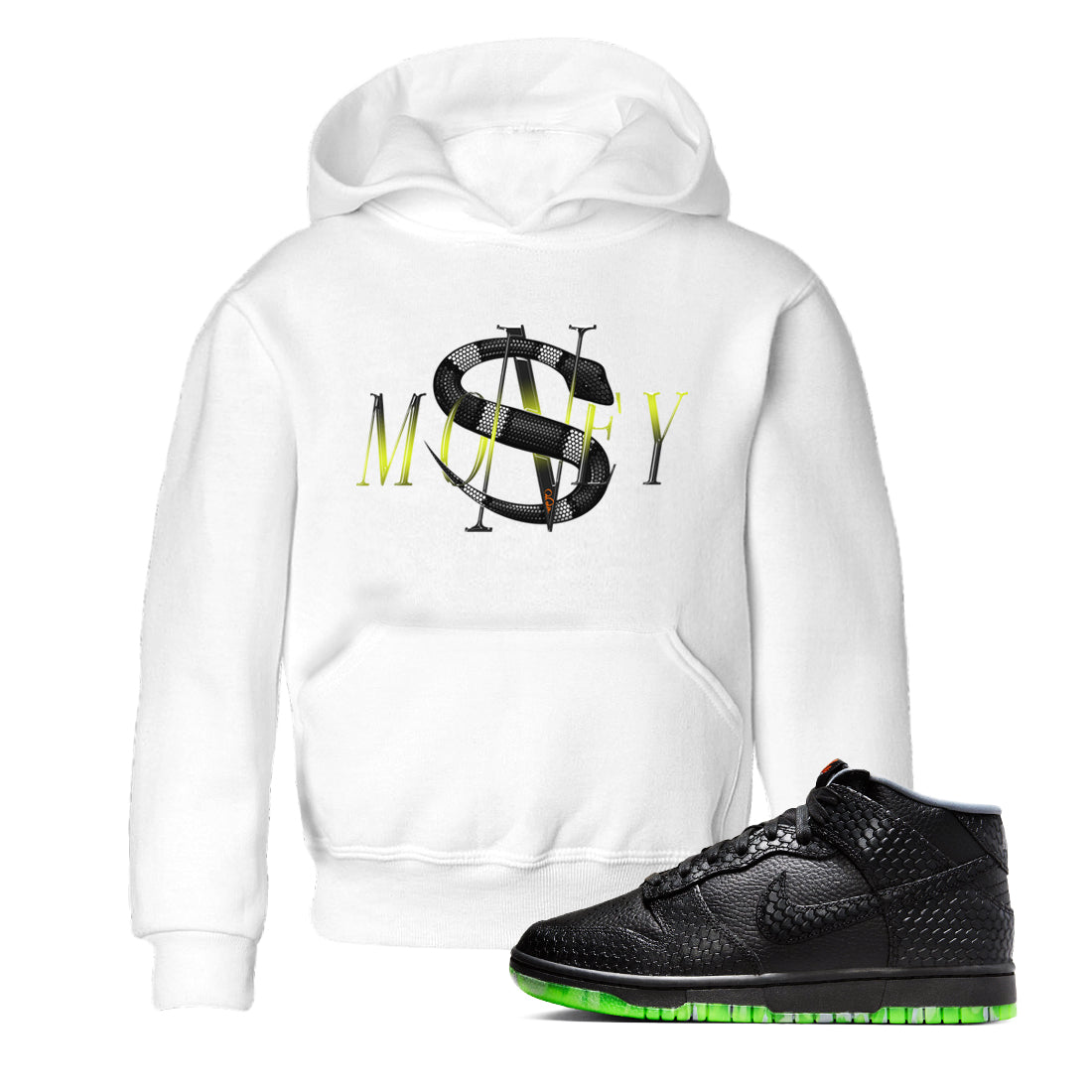 Dunk Halloween shirt to match jordans Money Snake sneaker tees Halloween Night NikeDunk Halloween Drip Gear Zone Baby Toddler White 1 T-Shirt