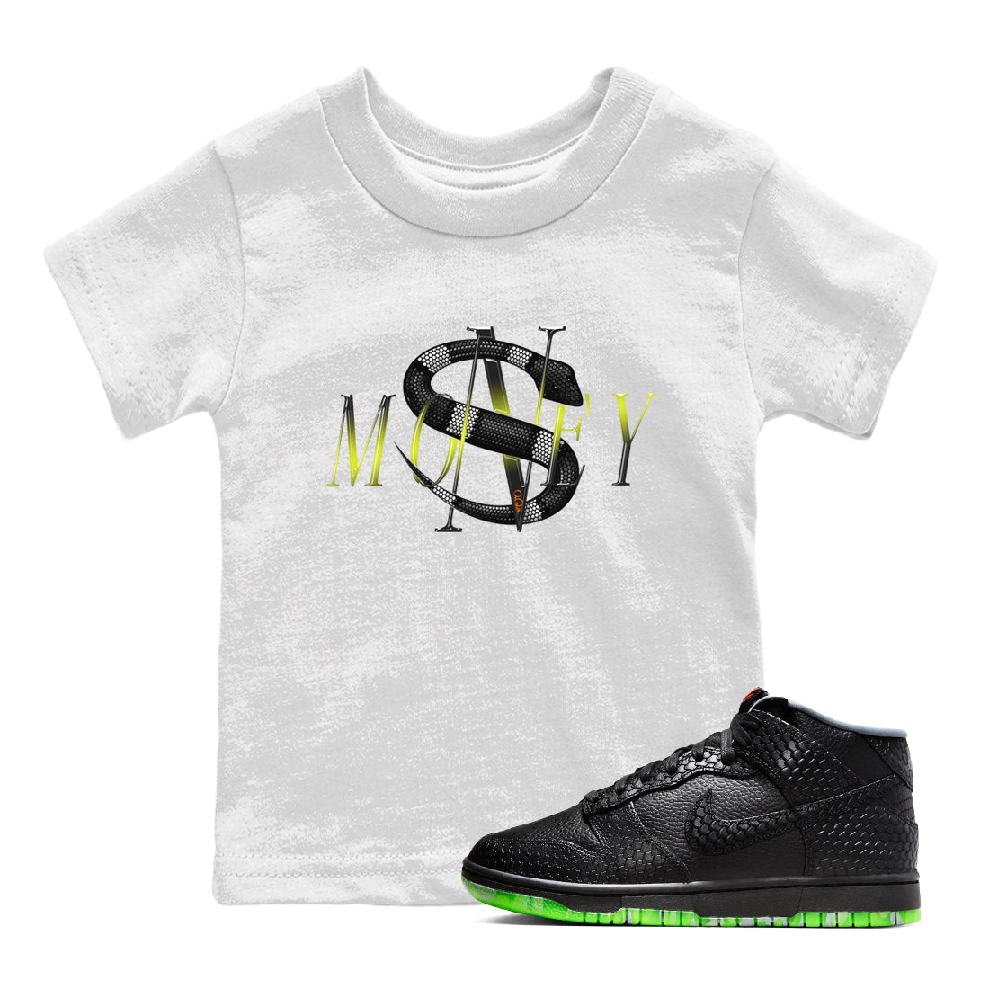 Dunk Halloween shirt to match jordans Money Snake sneaker tees Halloween Night NikeDunk Halloween Drip Gear Zone Baby Toddler White 1 T-Shirt