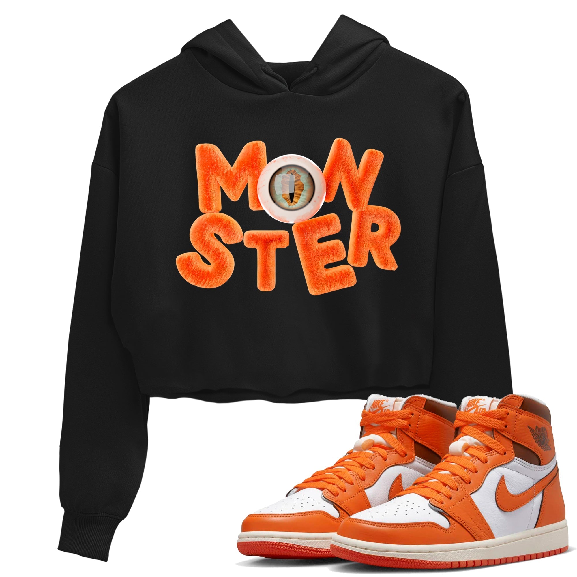 Air Jordan 1 Starfish shirt to match jordans Monster Streetwear Sneaker Shirt AJ1Starfish Drip Gear Zone Sneaker Matching Clothing Black 1 Crop T-Shirt Halloween Custumes