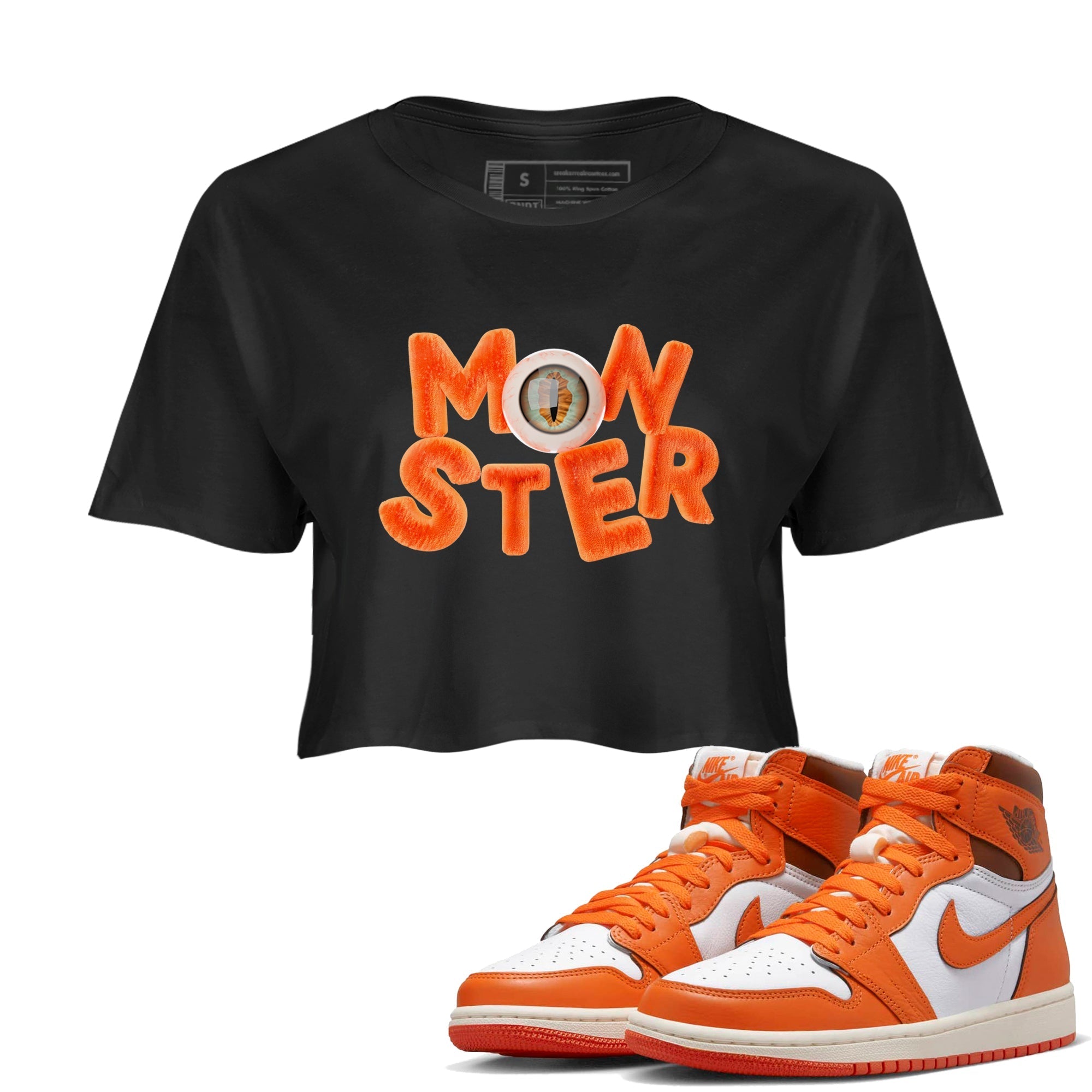 Air Jordan 1 Starfish shirt to match jordans Monster Streetwear Sneaker Shirt AJ1Starfish Drip Gear Zone Sneaker Matching Clothing Black 1 Crop T-Shirt Halloween Custumes